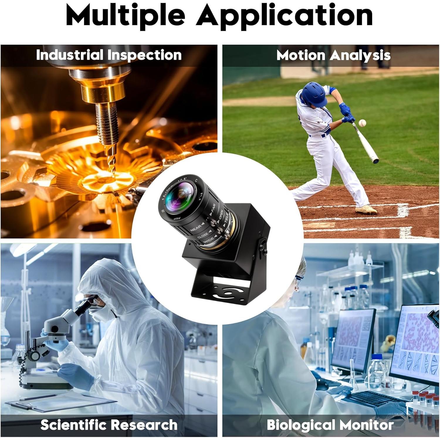 Cámara USB 4K IFWATER 12MP Lente Manual 3.6-10mm 120fps