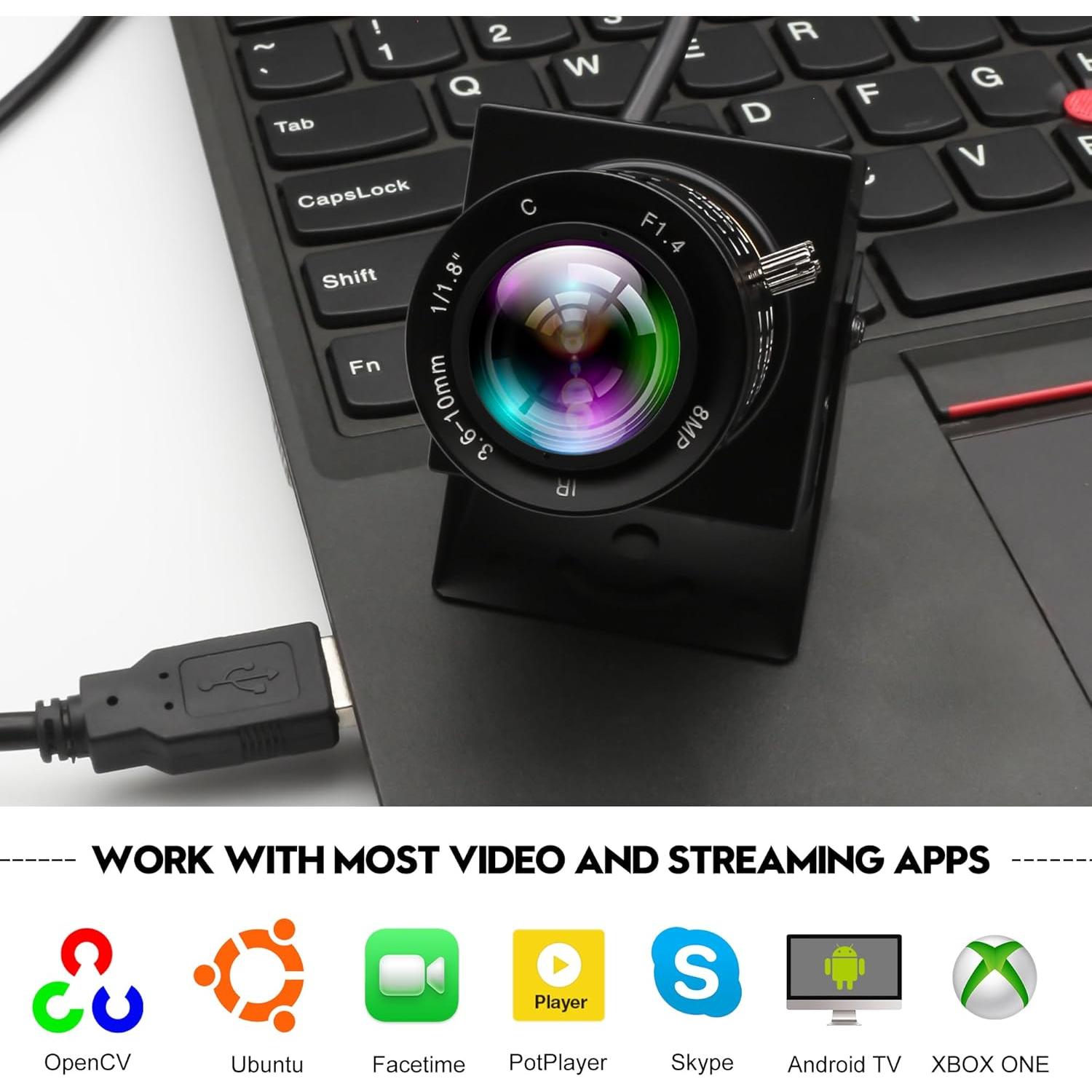 Cámara USB 4K IFWATER 12MP Lente Manual 3.6-10mm 120fps