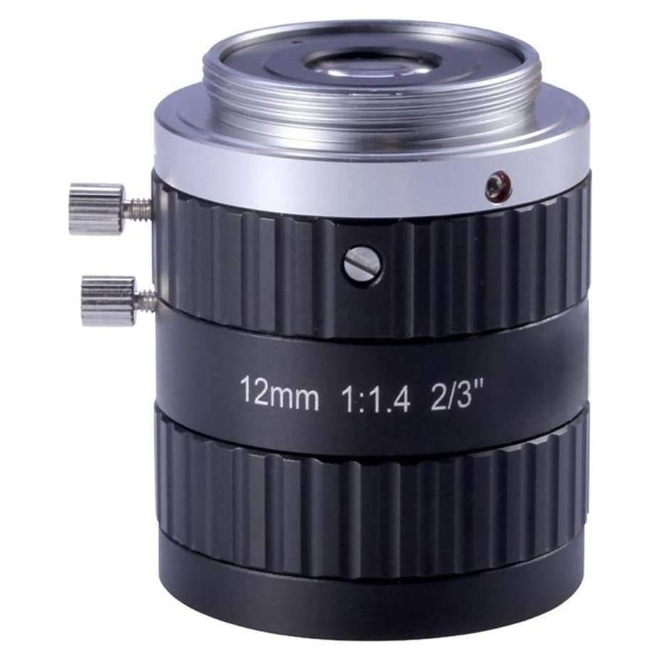 Lente FA 12mm C-Mount 2/3" para Cámara de Visión Industrial