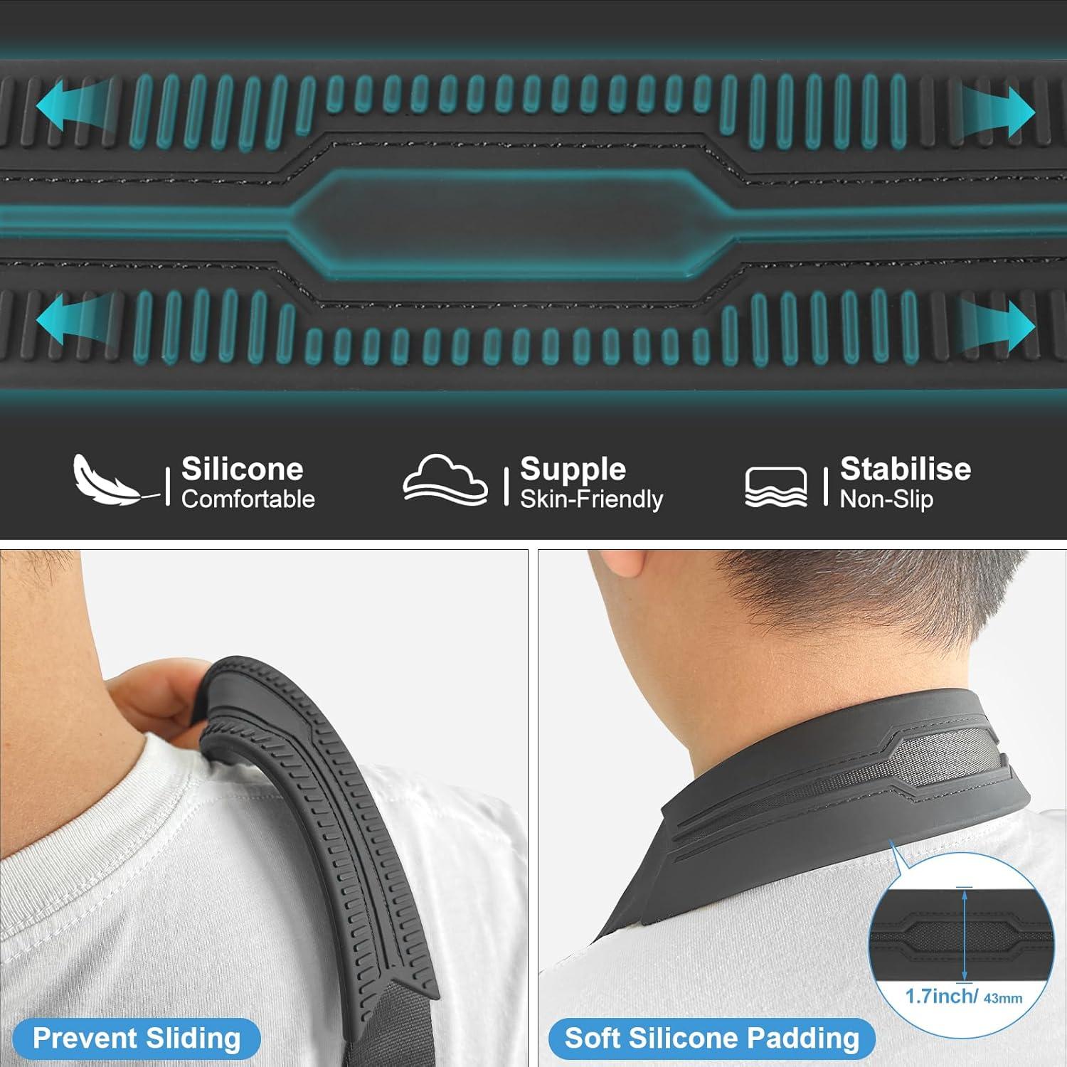 Correa de cámara FIEIL negra ajustable con hebillas rápidas