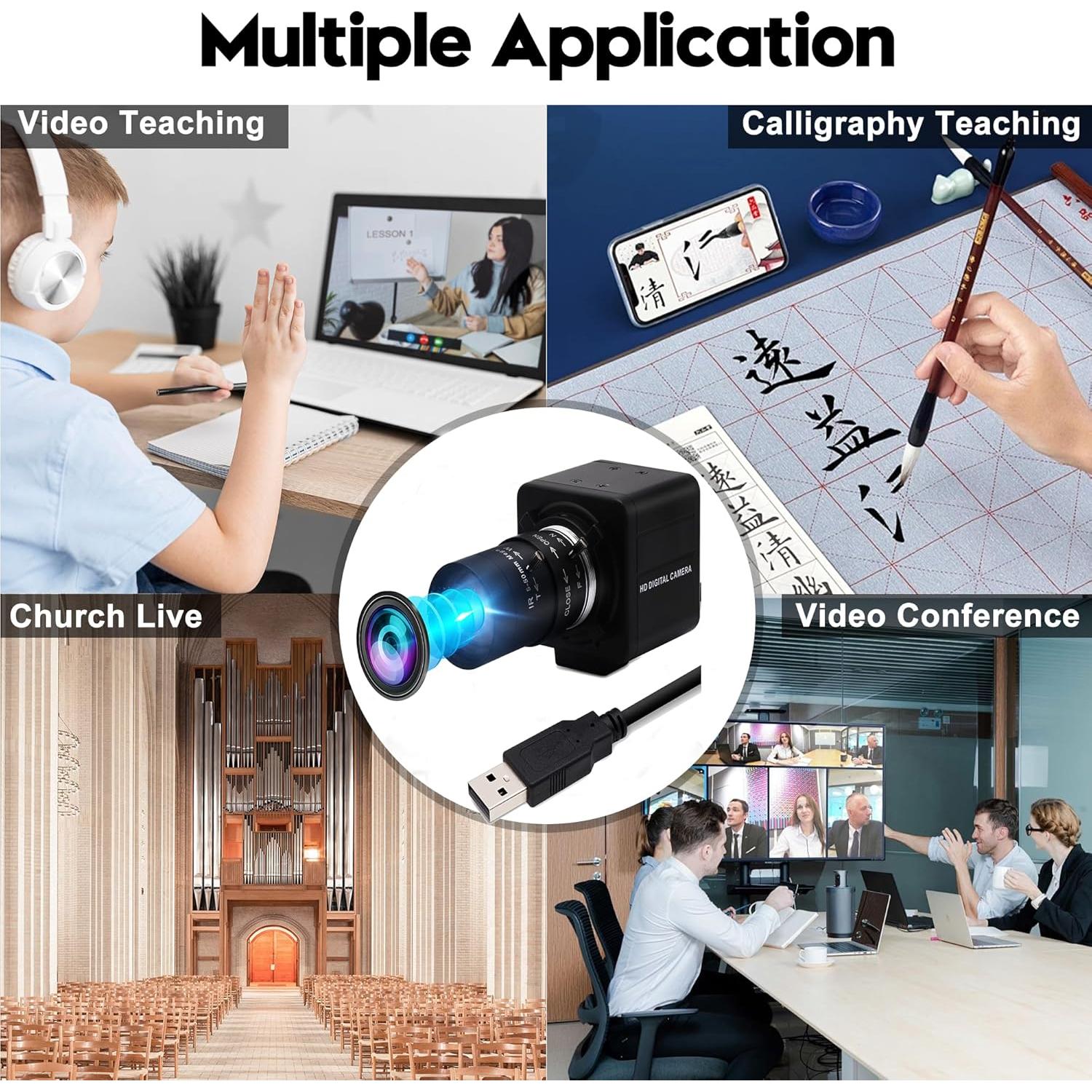 Cámara USB 8MP IFWATER Varifocal 5-50mm Plug and Play