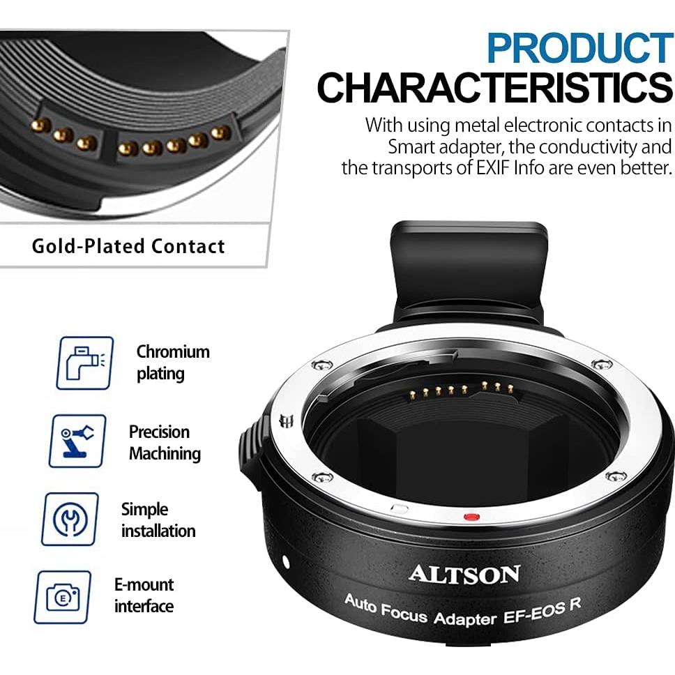 Adaptador de Montura Canon EF a EOS R VONOV con Enfoque Automático