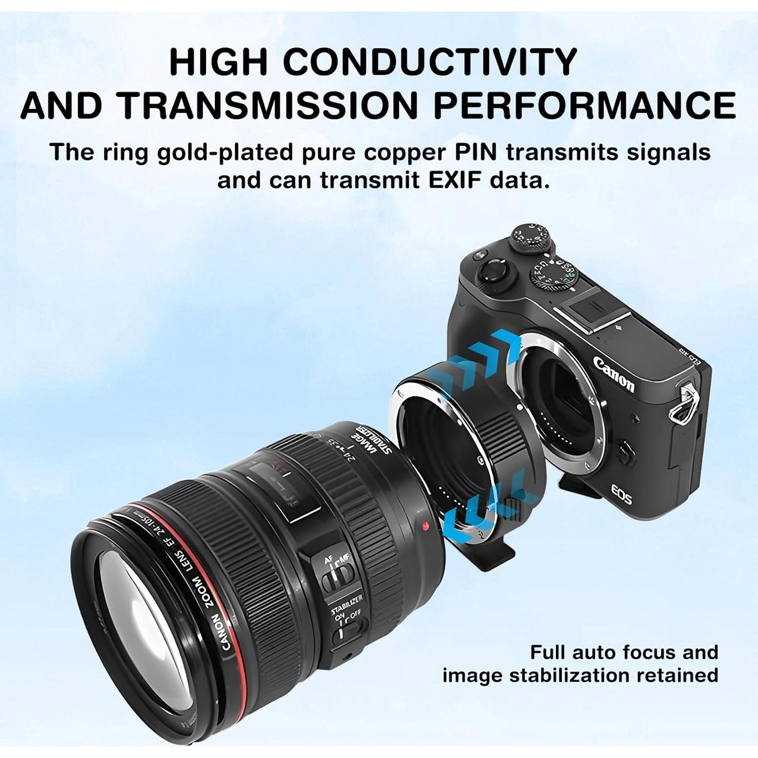 Adaptador de Montura de Lente Canon EF-EOS R - Enfoque Automático