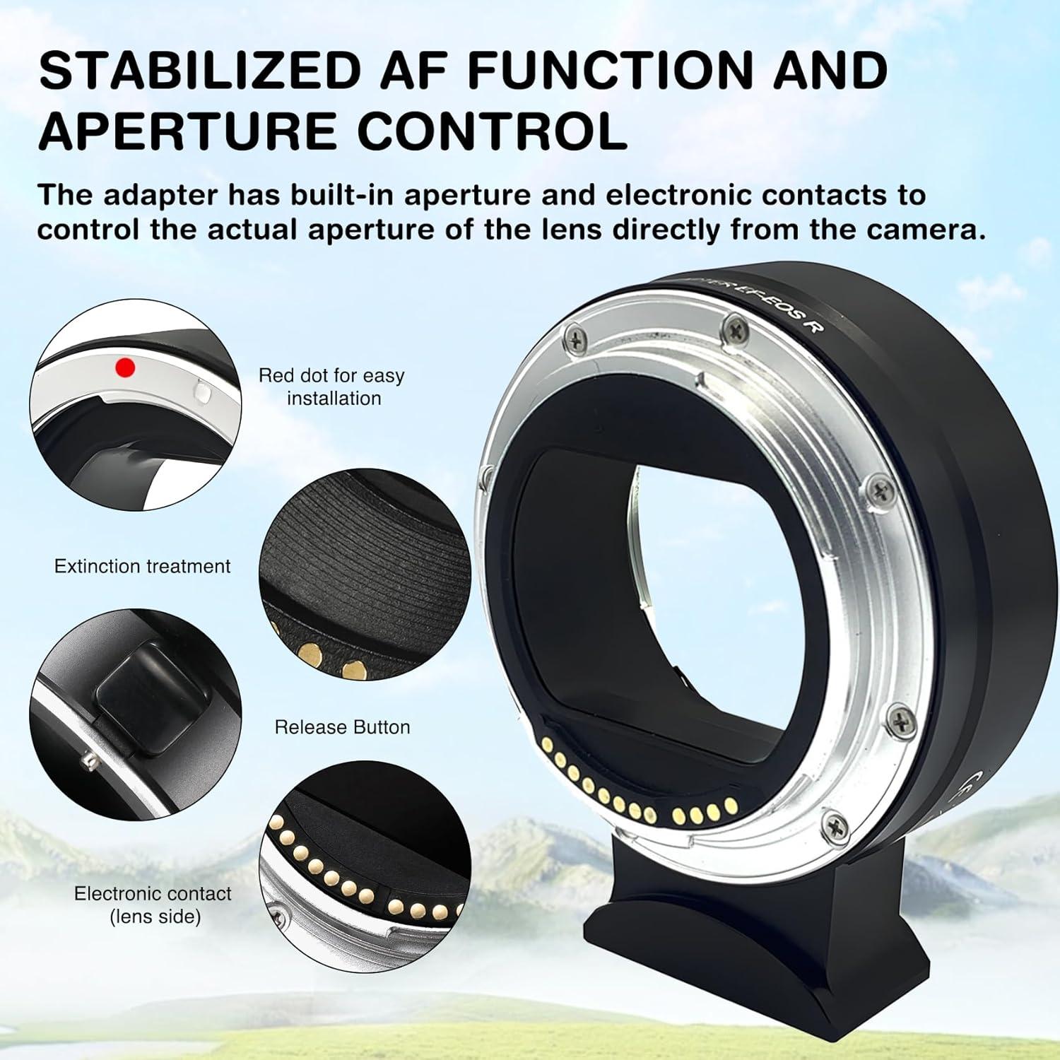 Adaptador de Montura de Lente Canon EF-EOS R - Enfoque Automático