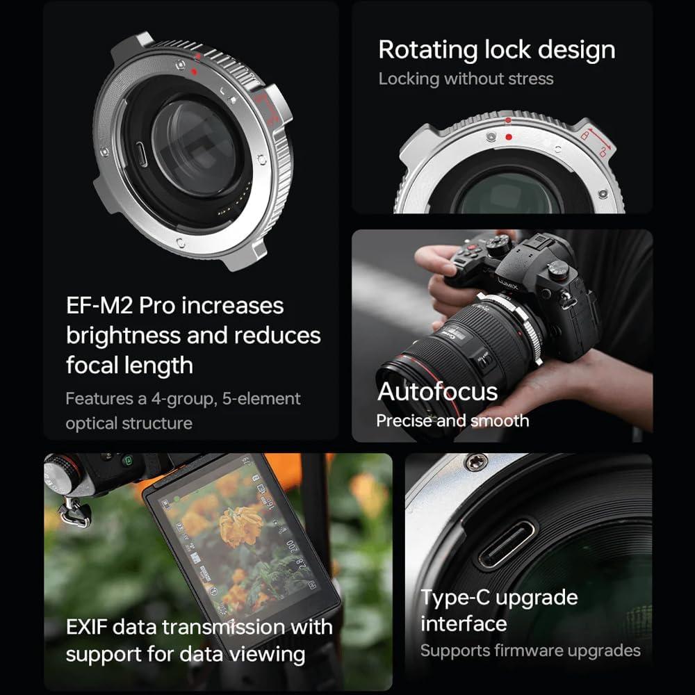 Adaptador VILTROX EF-M2 Pro para Lentes Canon a M4/3