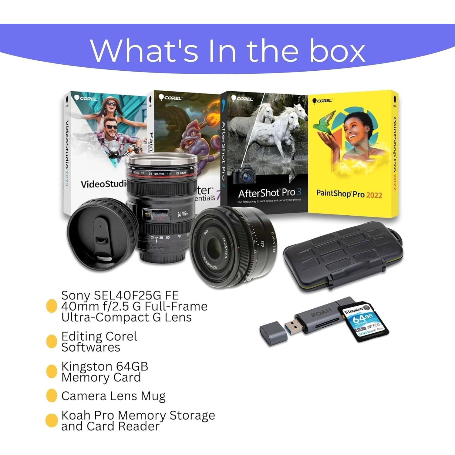 Lente Sony SEL40F25G FE 40mm f/2.5 G Ultra-Compacto