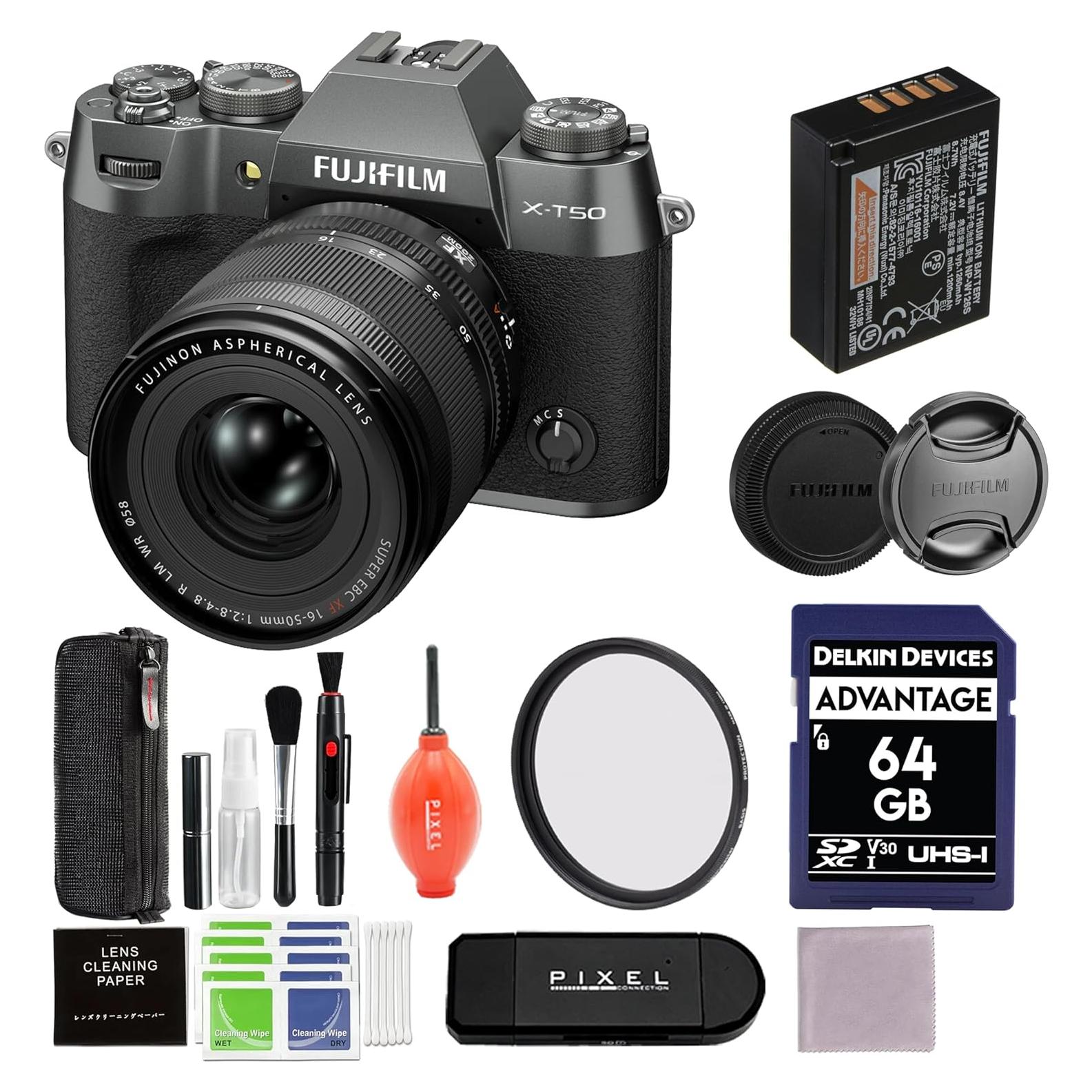 Cámara Sin Espejo Fujifilm X-T50 con Lente 16-50mm y Accesorios