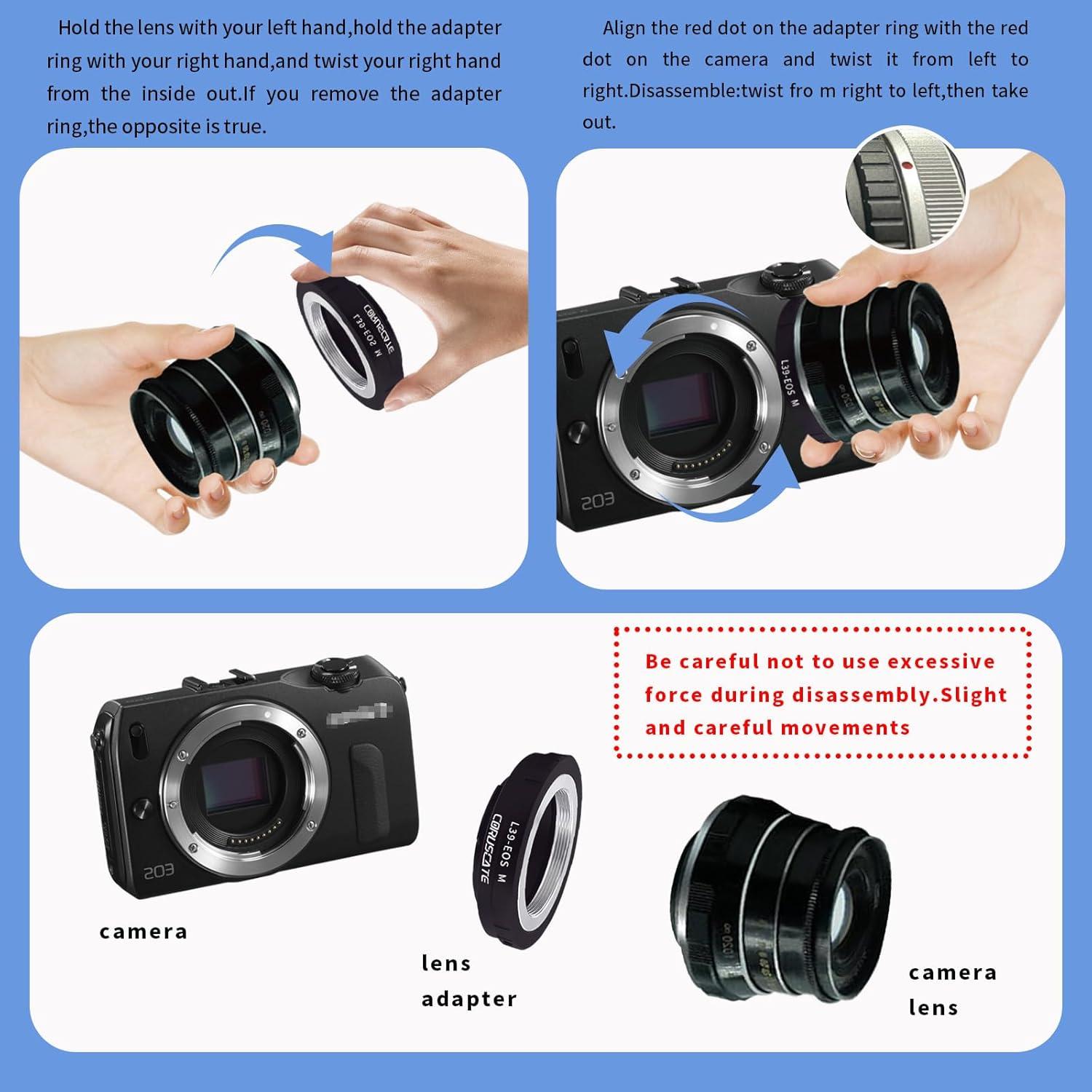 Adaptador de Montura L39 a EF-M Bojun para Lentes Vintage