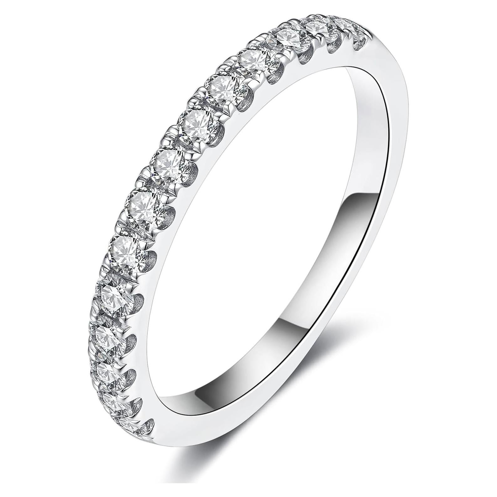 Anillo de Boda de Diamante IMOLOVE 0.42CT Oro Blanco 18K