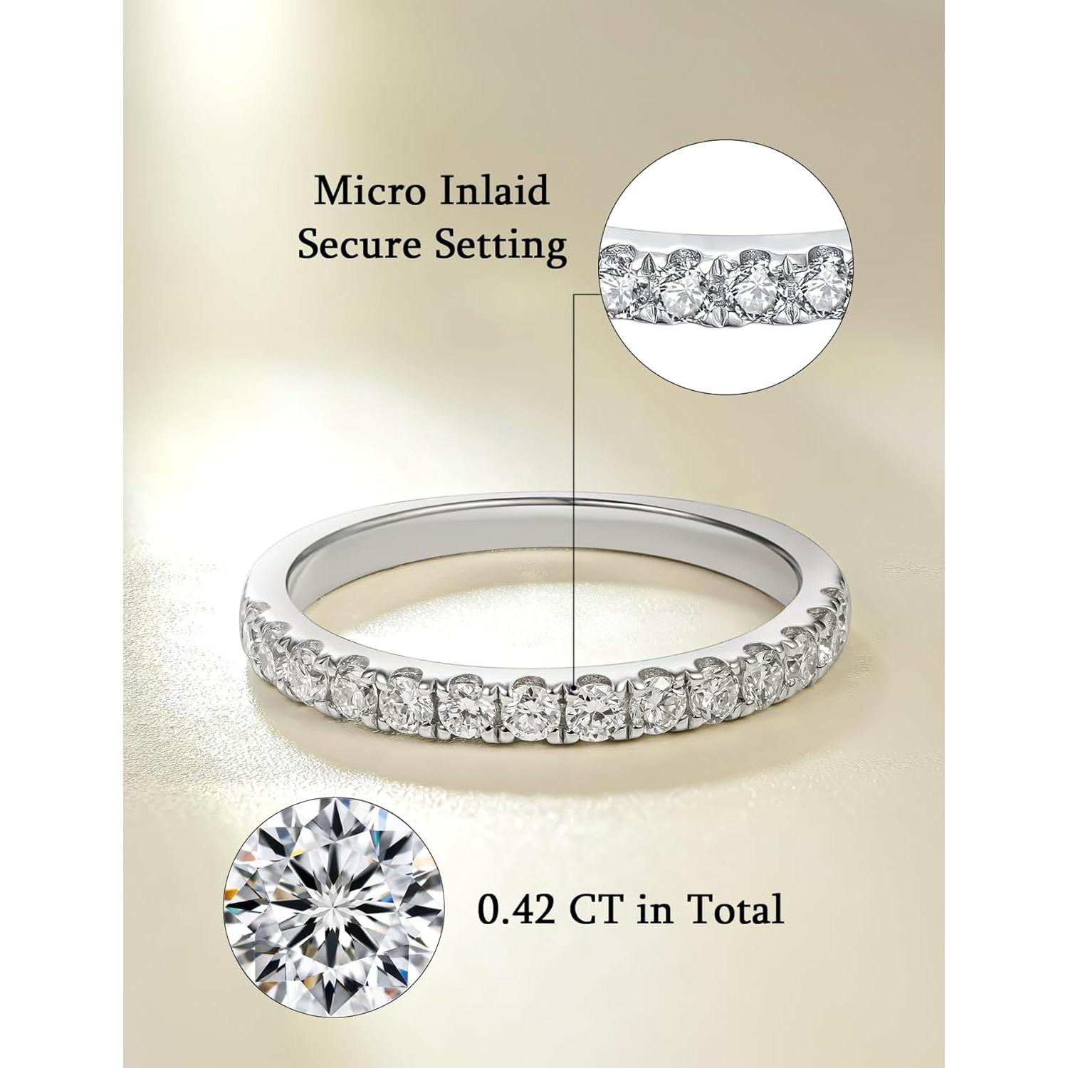 Anillo de Boda de Diamante IMOLOVE 0.42CT Oro Blanco 18K