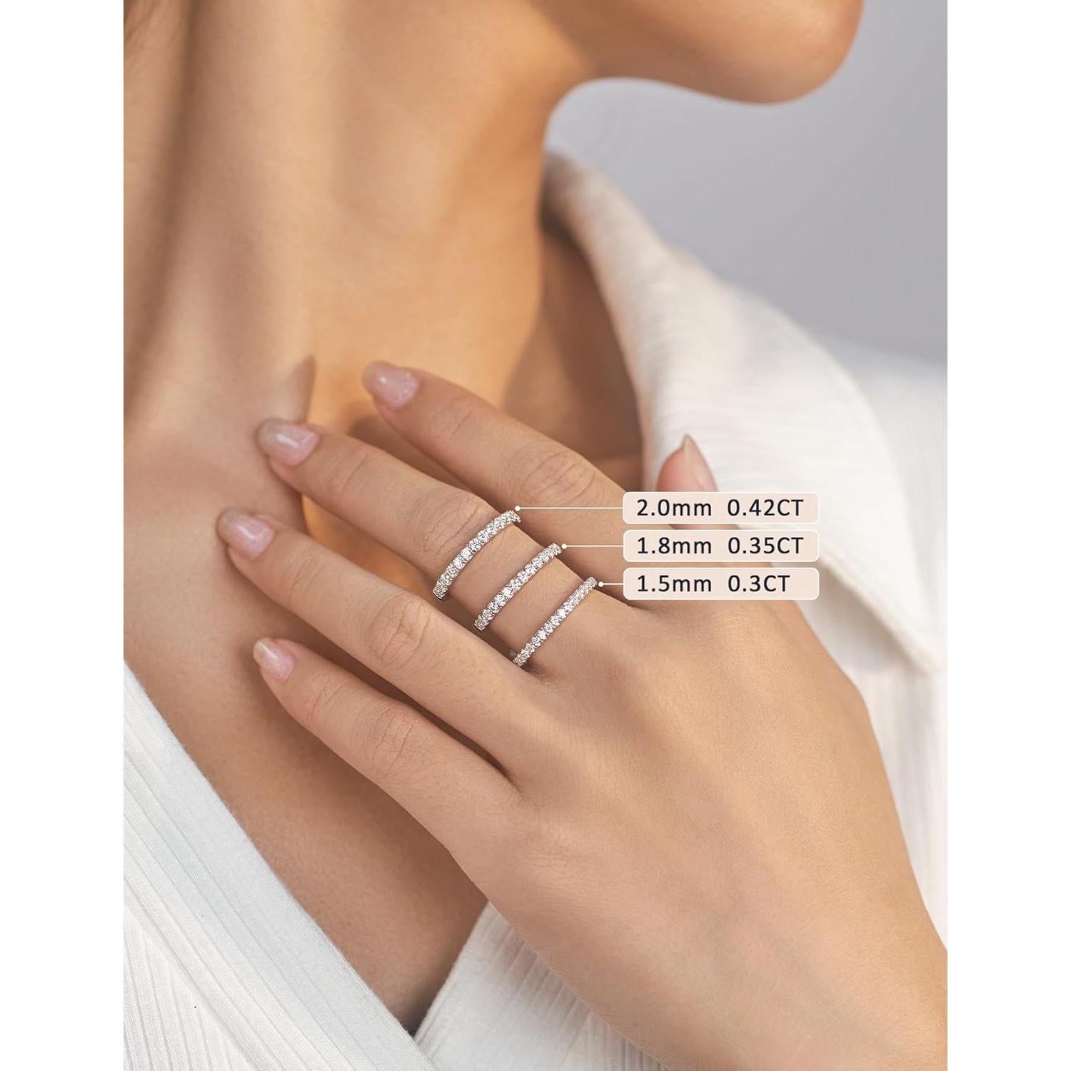 Anillo de Boda de Diamante IMOLOVE 0.42CT Oro Blanco 18K