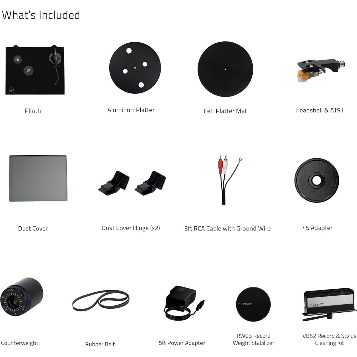 Giradiscos Fluance RT80 con Audio Technica AT91 y Kit de Limpieza