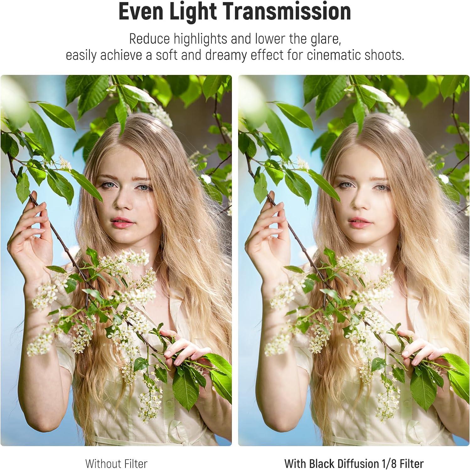 Filtro de Difusión Neewer 1/8 62mm para Fotografía y Video