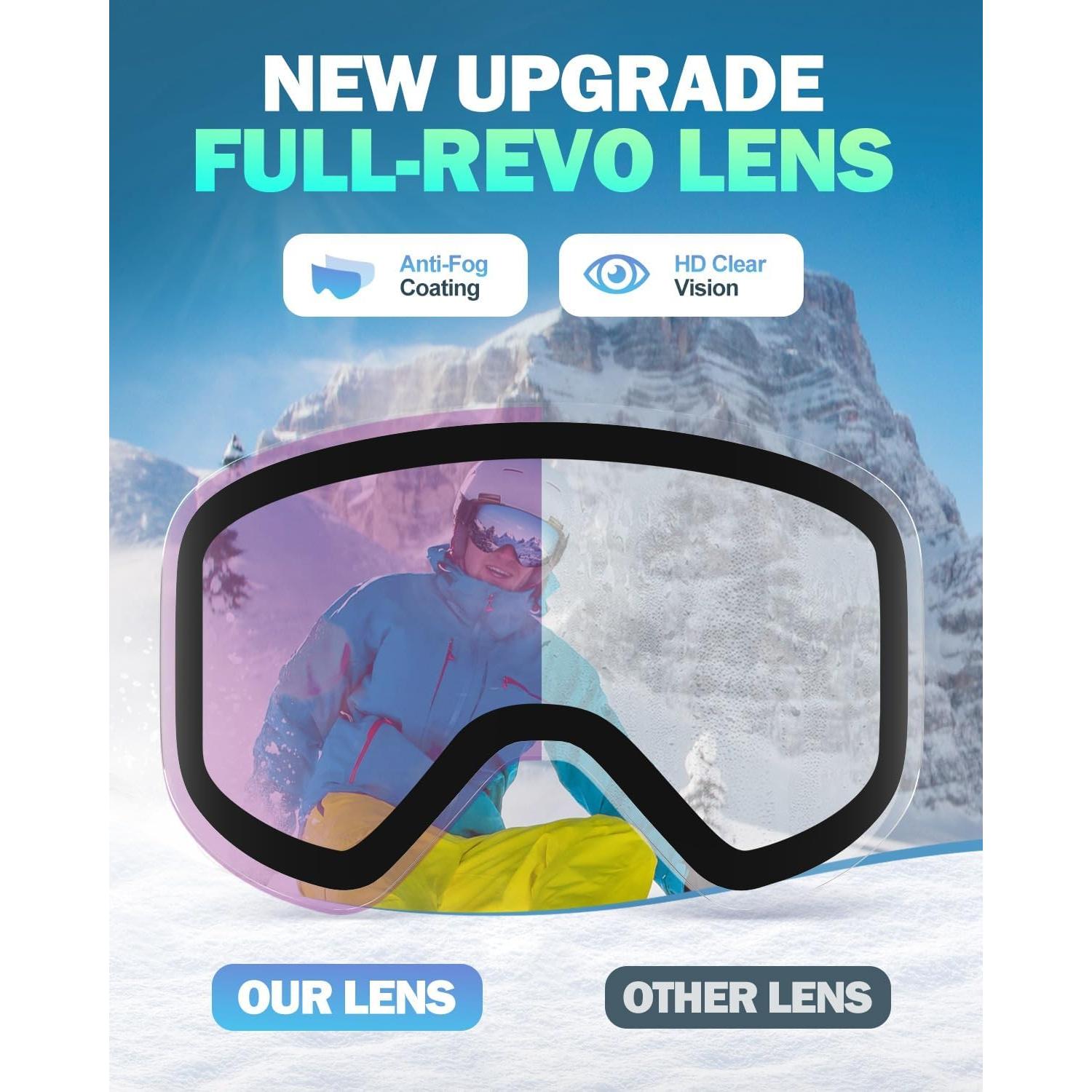 Lentes de Reemplazo SNOWALVA UV400 Doble Capa 10 Colores