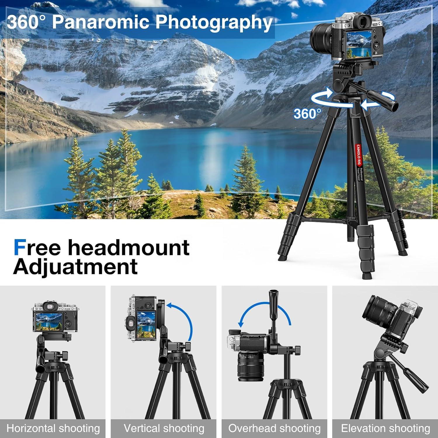 Trípode de Cámara CAMOLO Altura Ajustable 43.2 a 170.8 cm