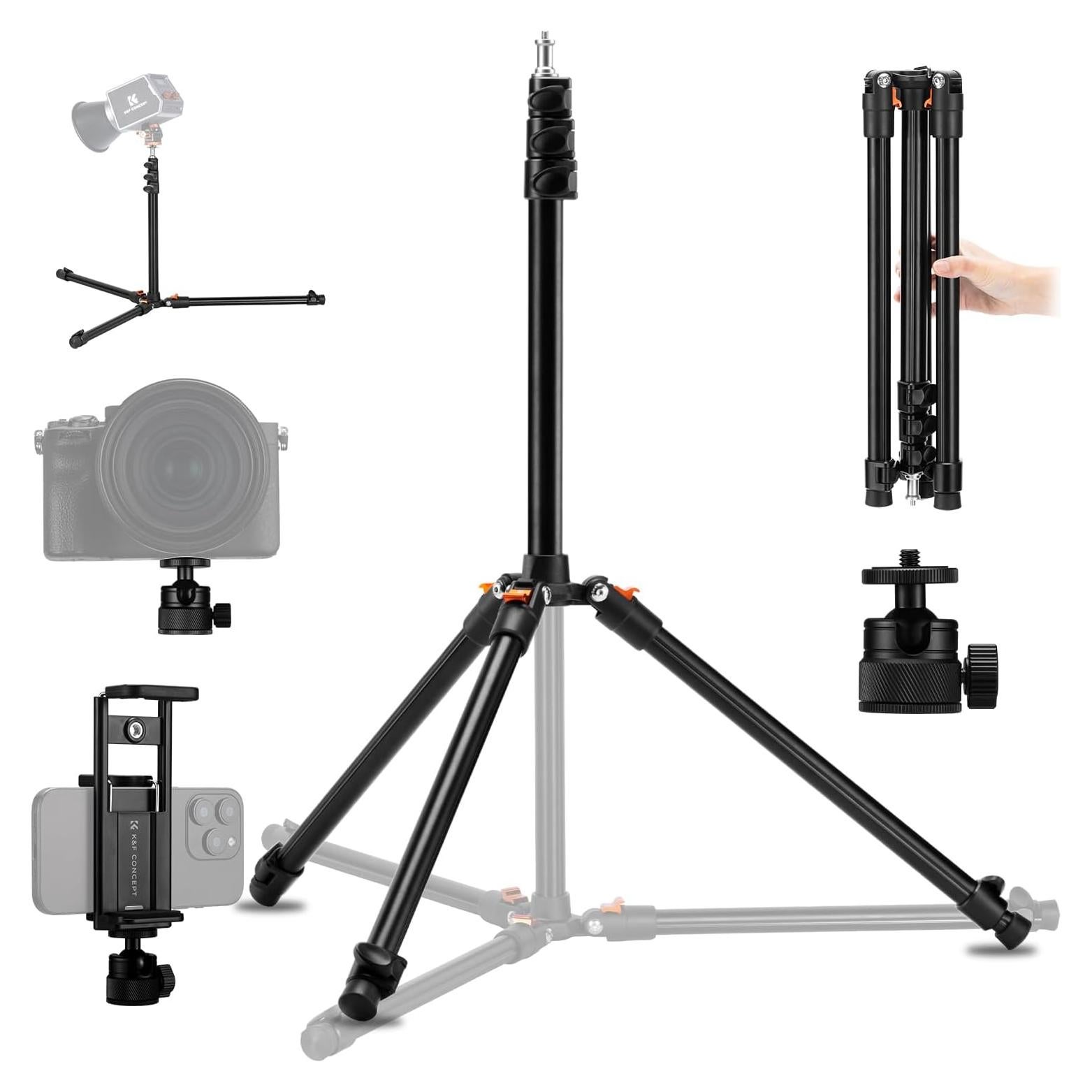 Soporte de Luz K&F Concept 2.6m Aluminio Ajustable para Cámara