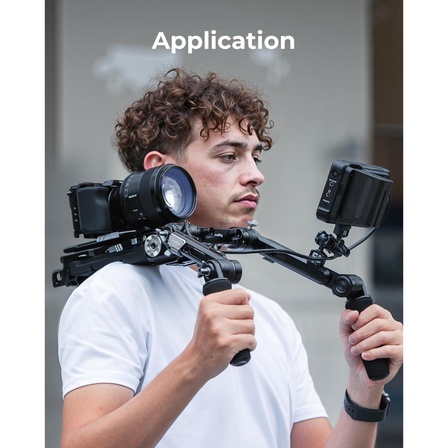 Rig de Hombro SmallRig 5205 con Doble Mango y Varillas 15mm