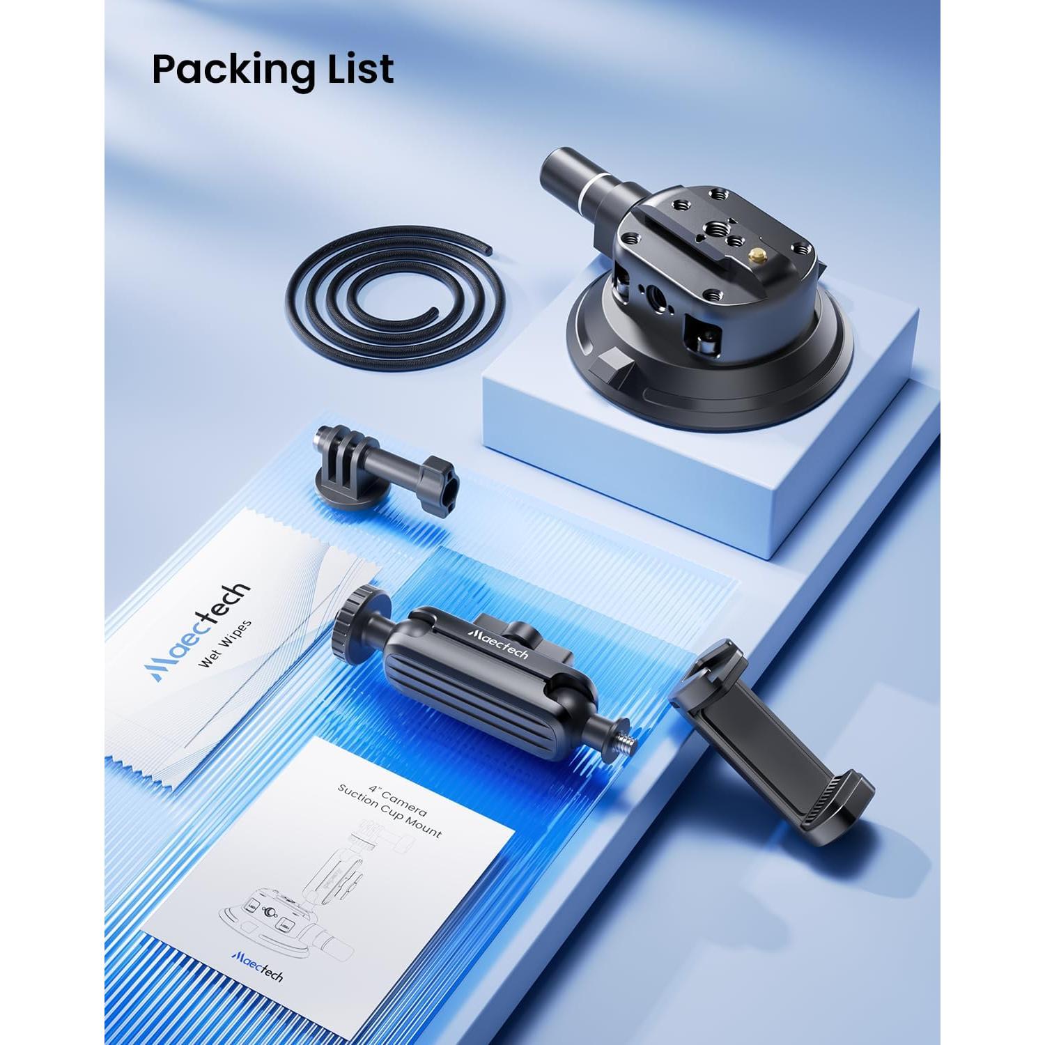 Soporte de Ventosa 10.16 cm Maectech para Cámara y Teléfono