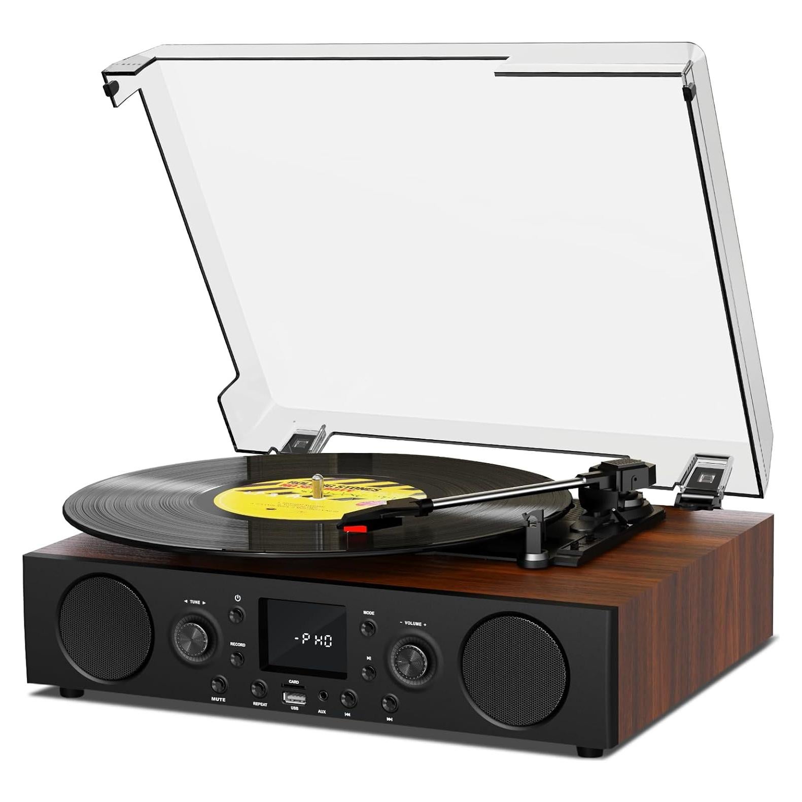 Tocadiscos Vintage JUNGLE MONSTER TE-103BN 3 Velocidades Bluetooth