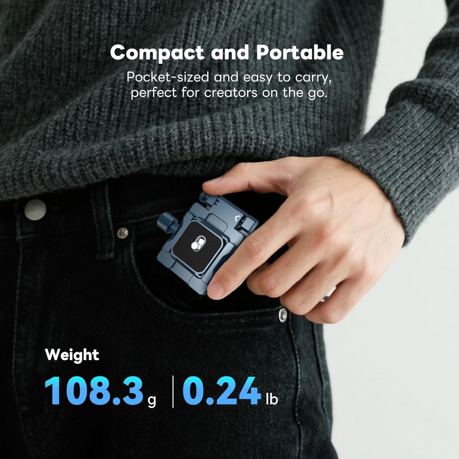 Camera Foldable L Bracket for DSLR, Arca-Swiss Quick Release Vertical Camera Mount, Lightweight CNC Aluminum Tripod Quick Release Plate Compatible with Sony Canon Nikon Fuji 11LB Load