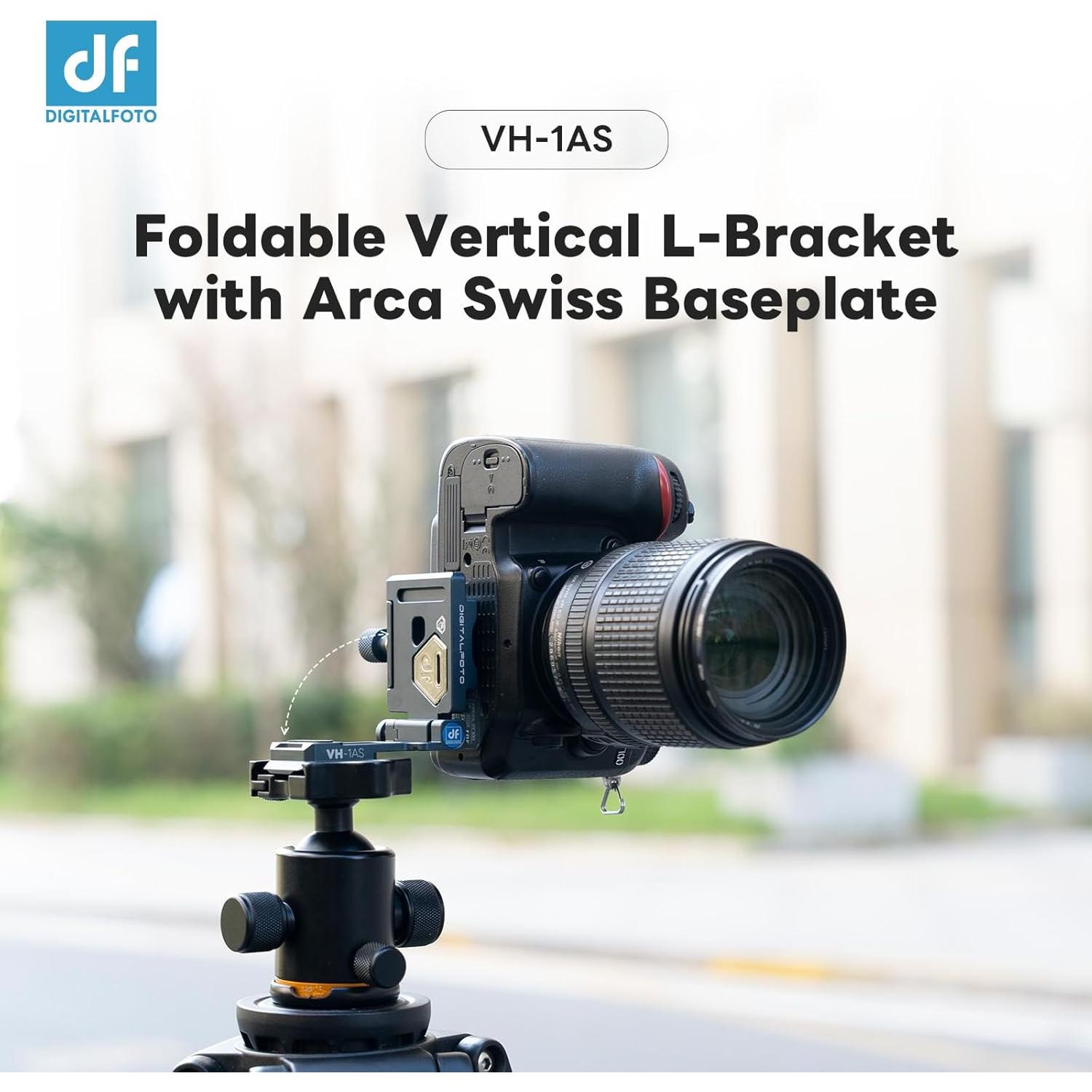 Camera Foldable L Bracket for DSLR, Arca-Swiss Quick Release Vertical Camera Mount, Lightweight CNC Aluminum Tripod Quick Release Plate Compatible with Sony Canon Nikon Fuji 11LB Load