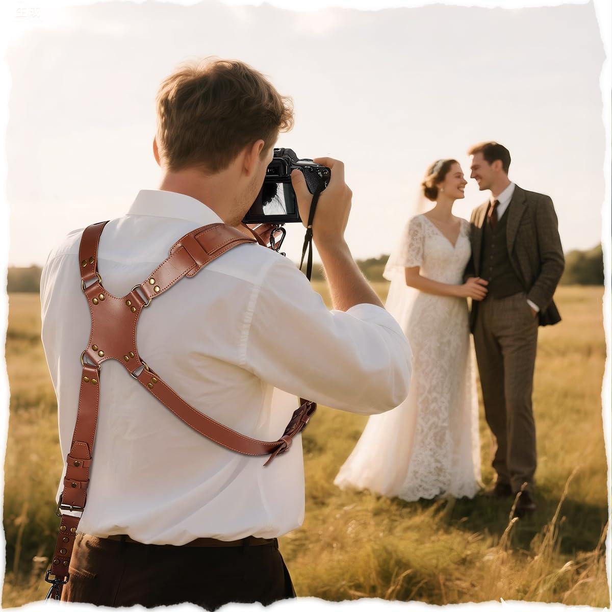 Arnés Doble para Cámara DSLR/SRL Jumyee - Cuero Ajustable