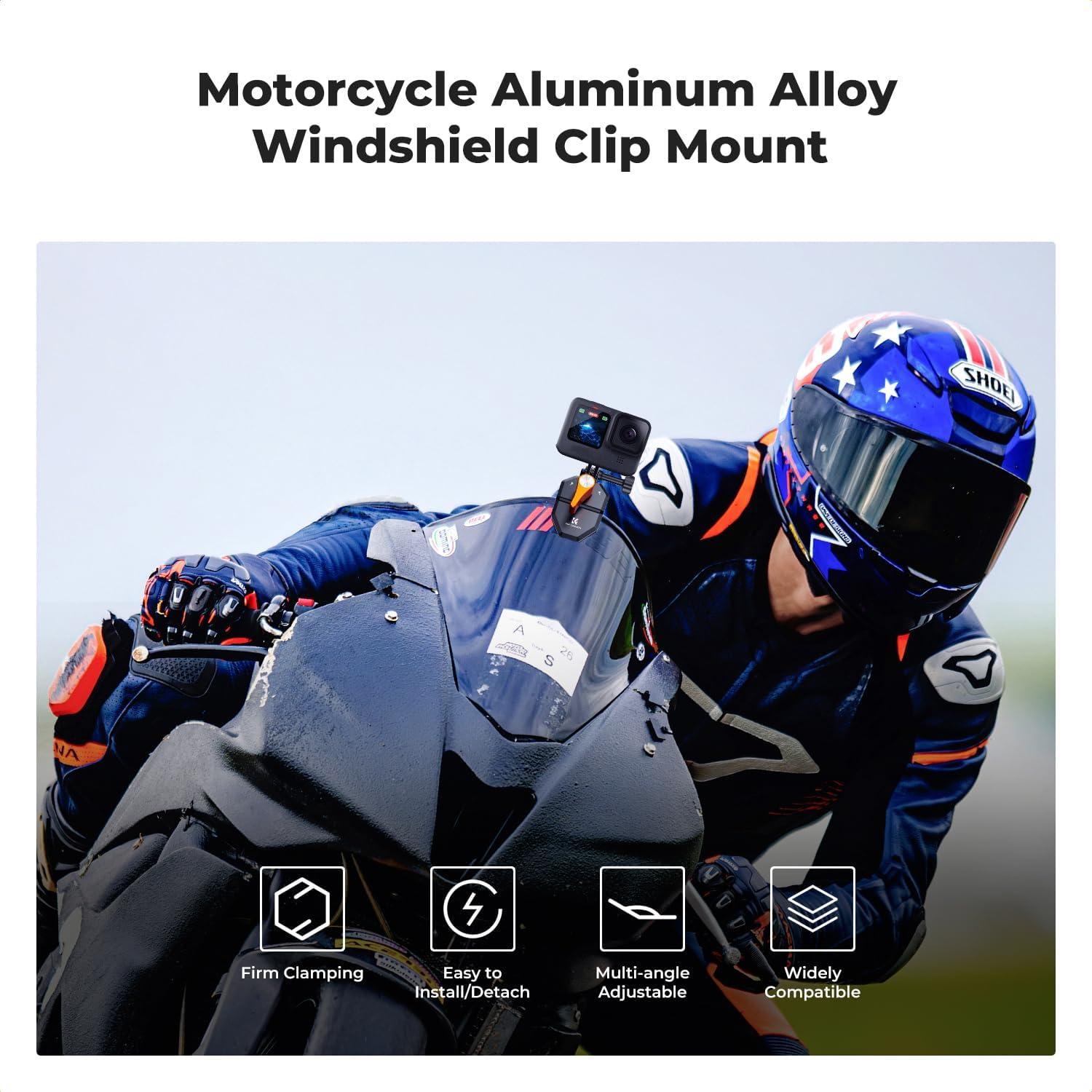 Soporte Clip Parabrisas Motocicleta K&F Concept para GoPro