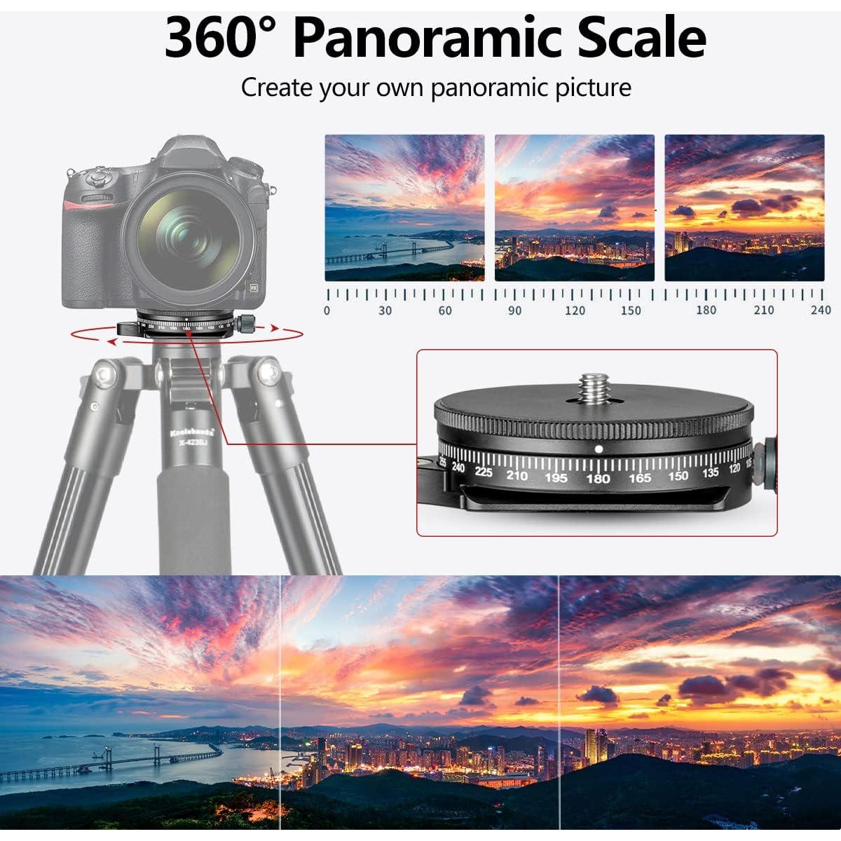 Base de Panning Panorámico Koolehaoda Aluminio Negro 10kg