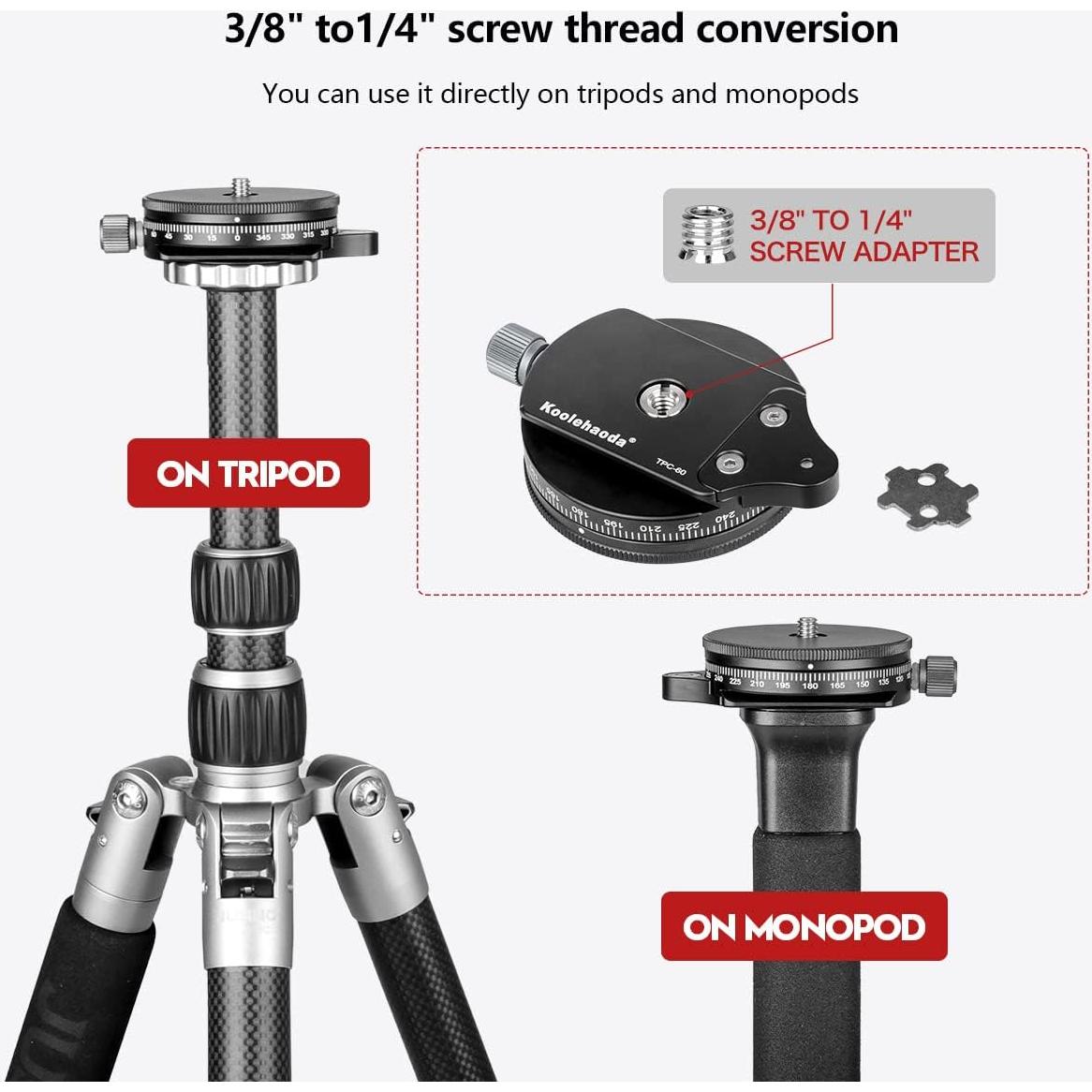 Base de Panning Panorámico Koolehaoda Aluminio Negro 10kg