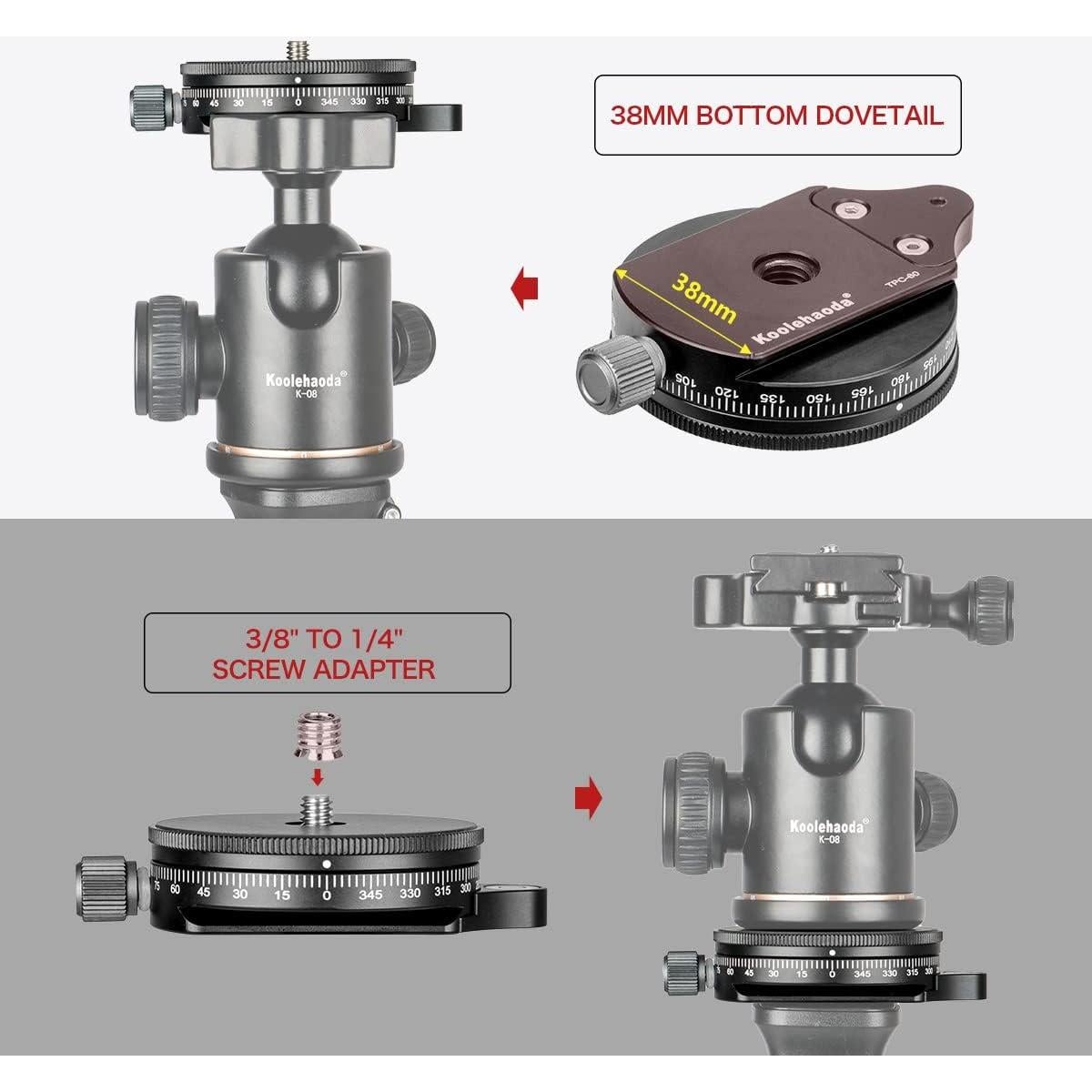 Base de Panning Panorámico Koolehaoda Aluminio Negro 10kg