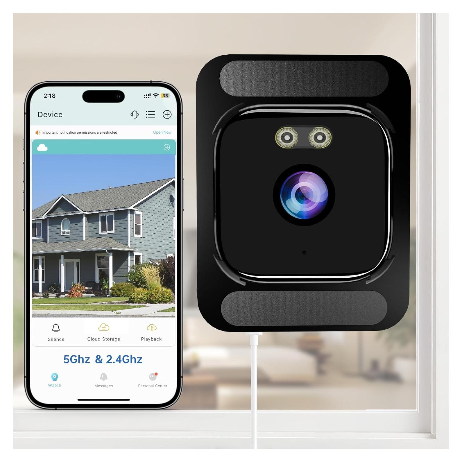 Cámara de Seguridad para Ventanas AXB 4K con Detección de Movimiento