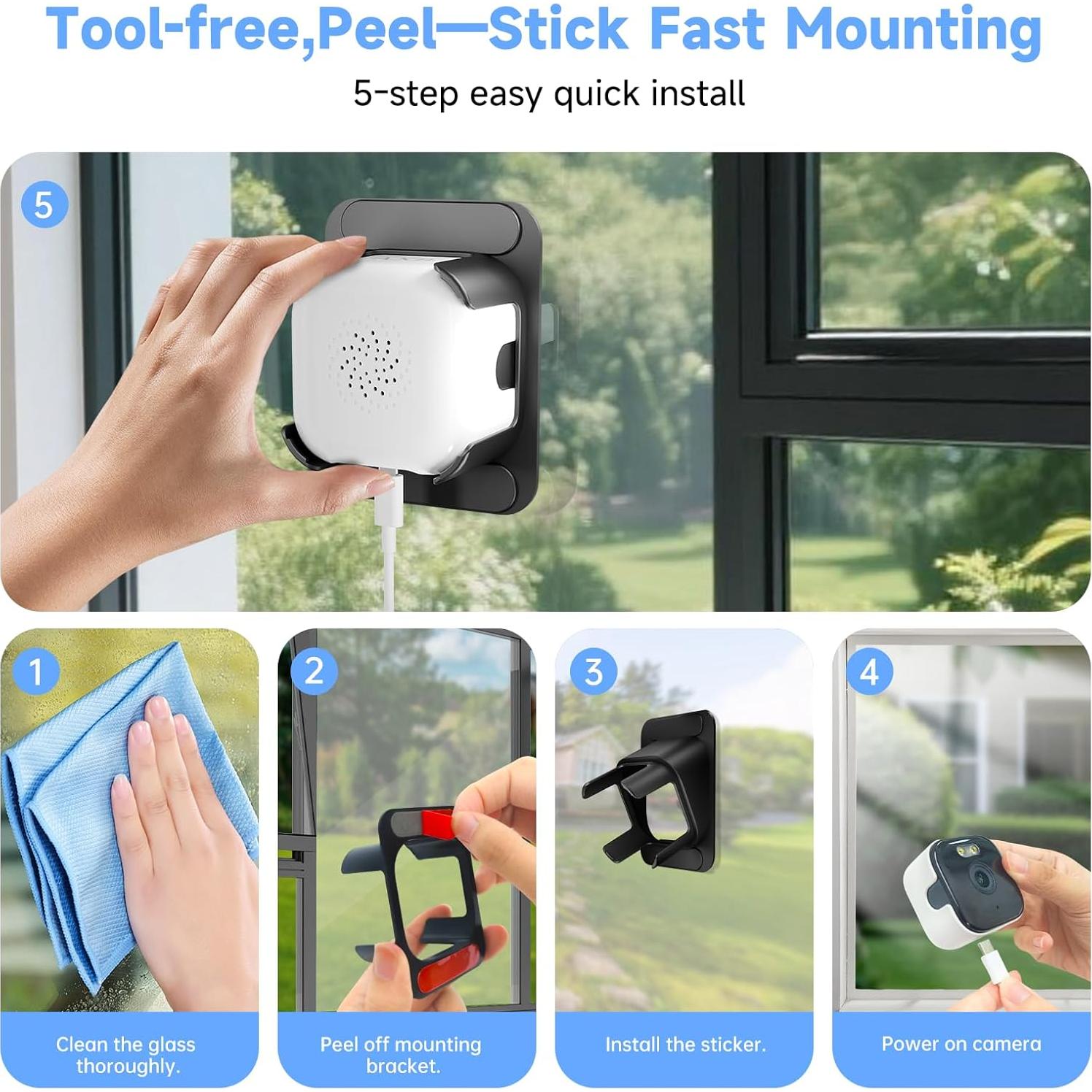 Cámara de Seguridad para Ventanas AXB 4K con Detección de Movimiento