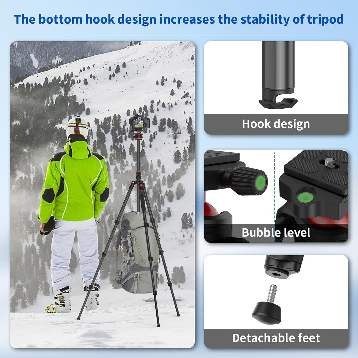 Trípode de Cámara XXZU TM264A con Placa Rápida 74"