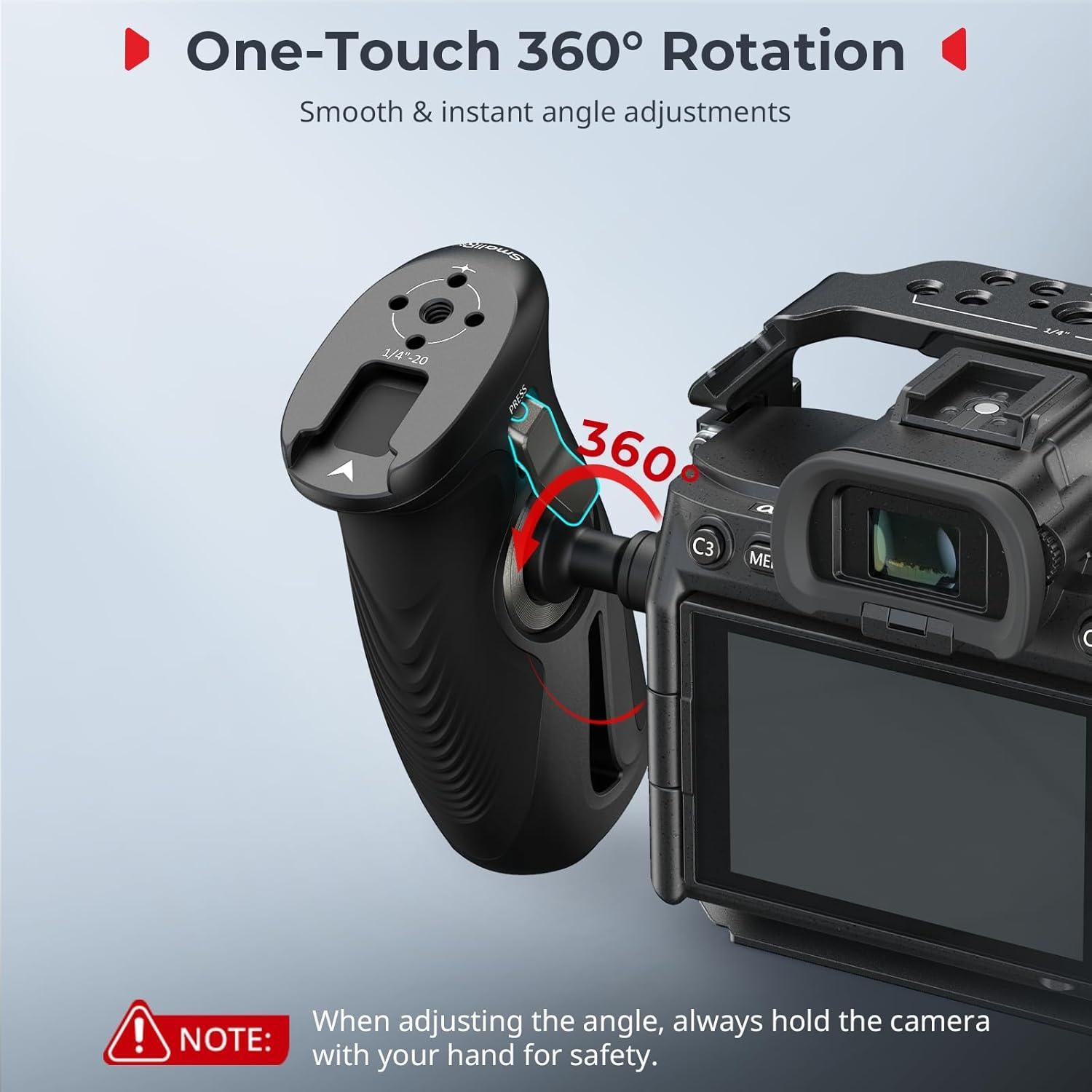 Mango Lateral Rotatorio SmallRig 12669 con Silicona Antideslizante