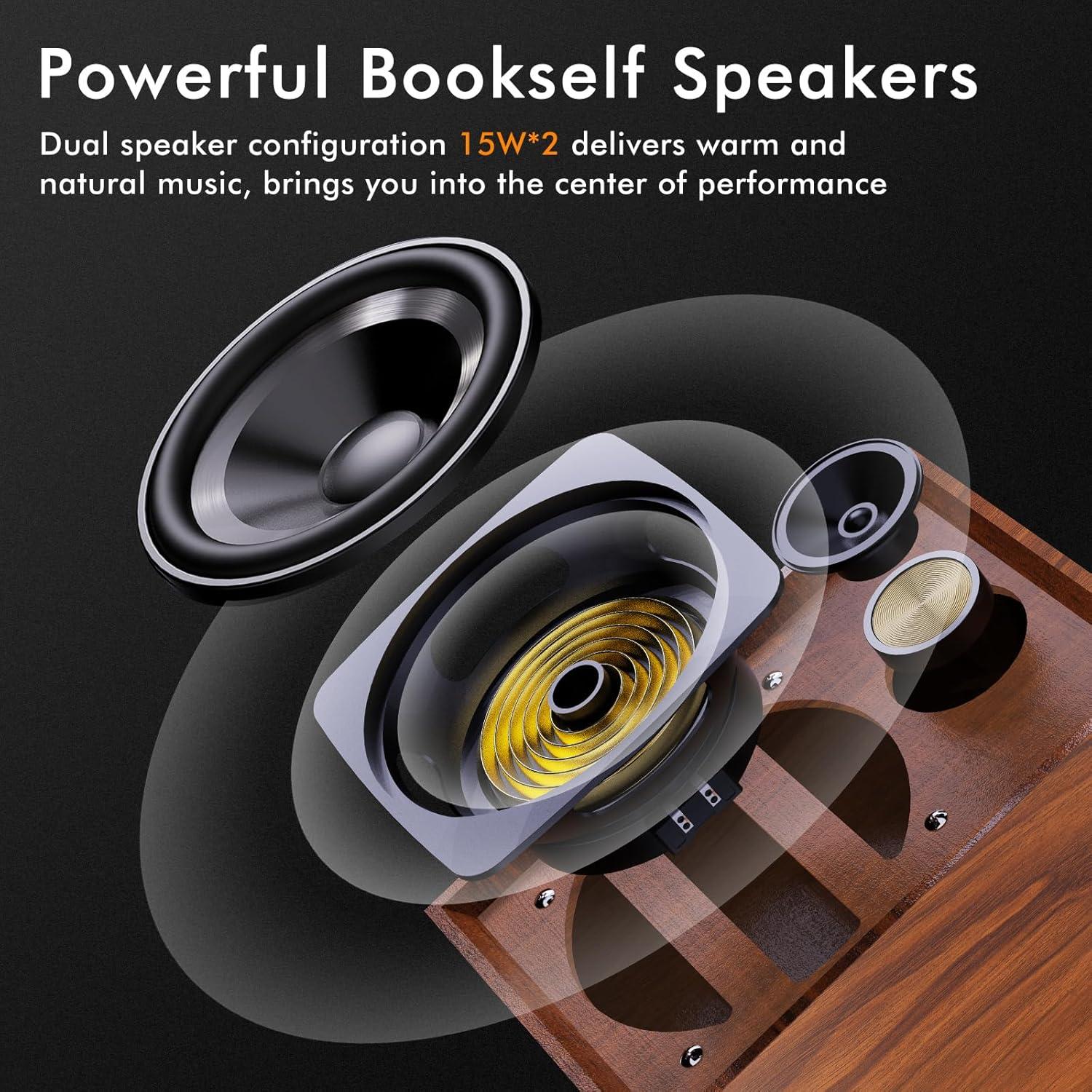 Reproductor de Vinilo TANLANIN TE-2028BR Madera 3 Velocidades