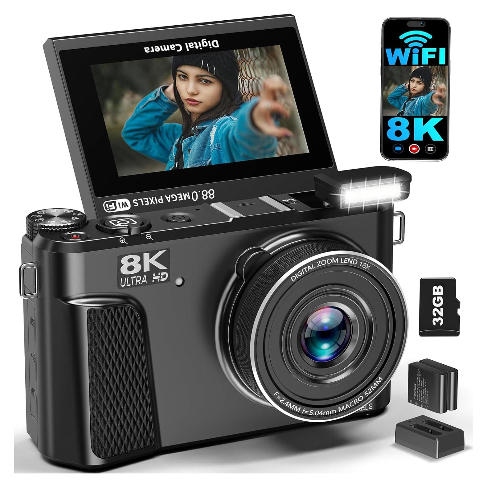 Cámara Digital 8K Gavonde WD300-1 88MP WiFi Zoom 18X