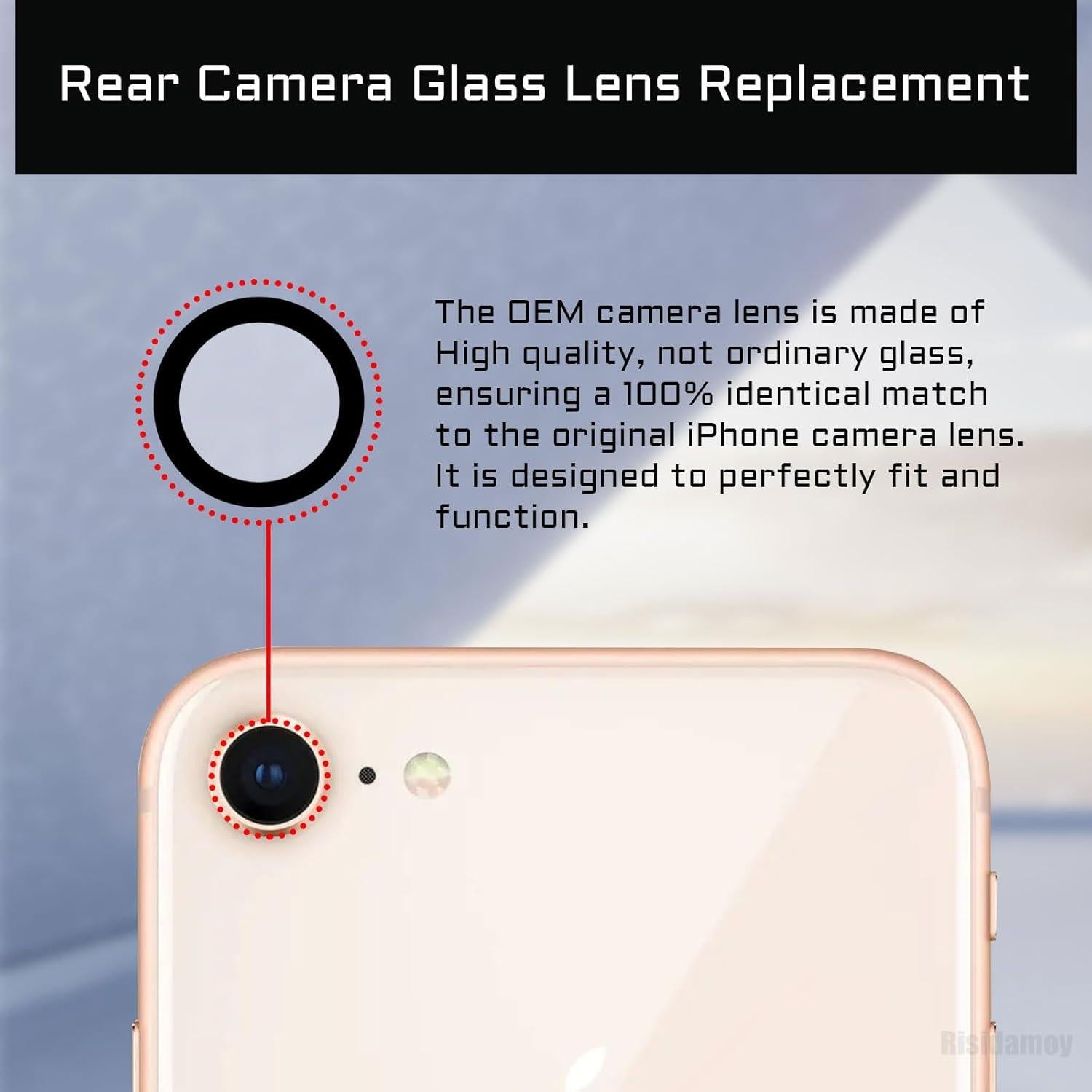 2 Sets Reemplazo Lente Cámara Trasera OEM iPhone 7/8/SE 2020