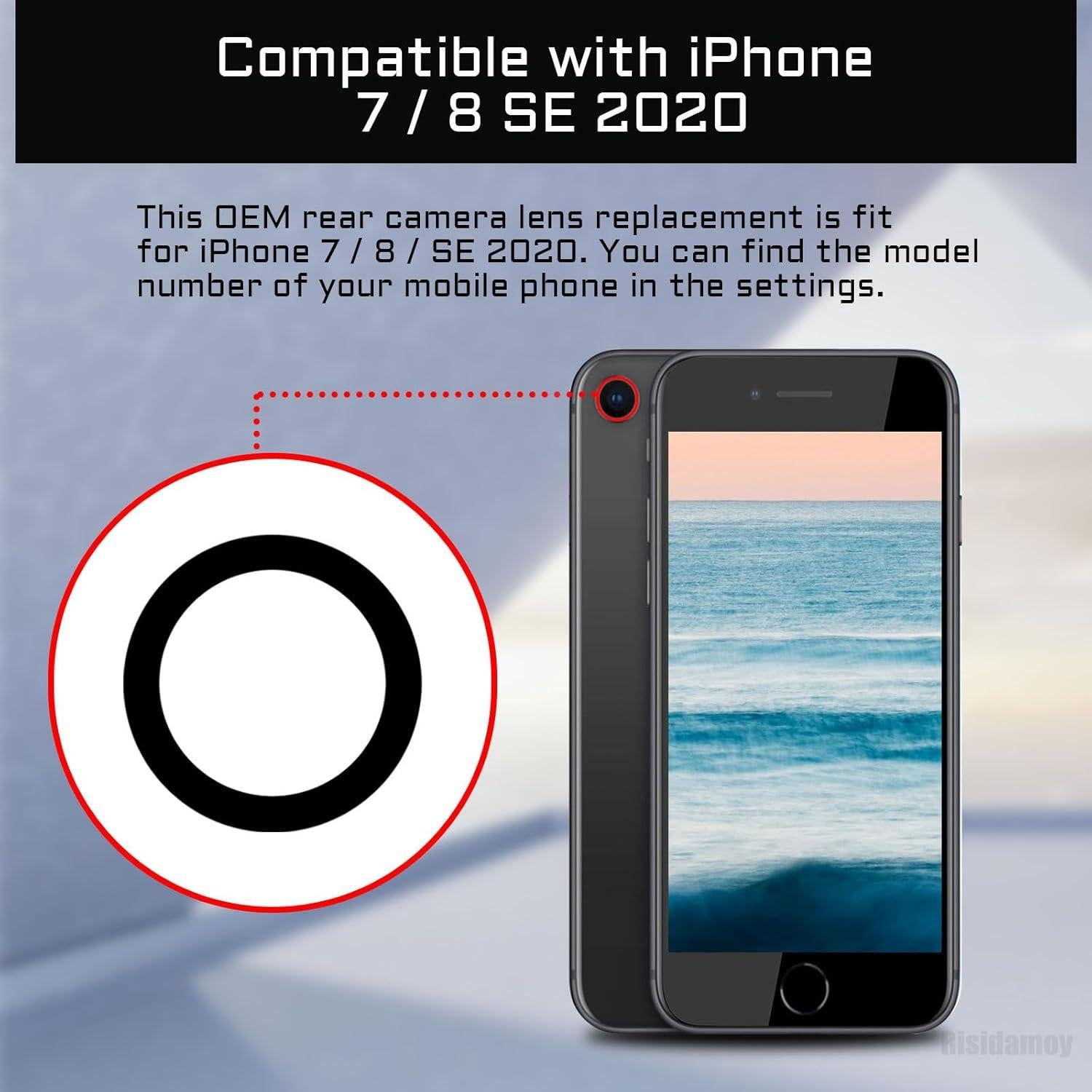 2 Sets Reemplazo Lente Cámara Trasera OEM iPhone 7/8/SE 2020