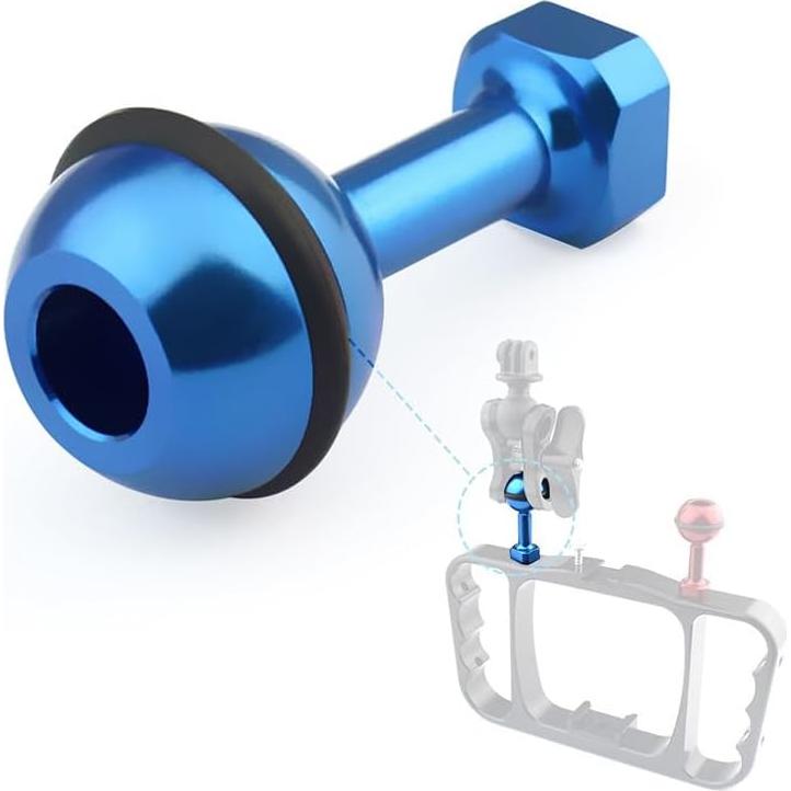 Soporte de Cabeza de Bola Yornimir para Cámara Submarina - Aluminio Azul