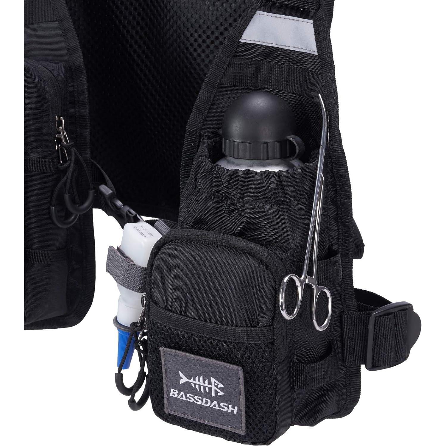 Chaleco de Pesca BASSDASH FV08 Ultra Ligero Unisex con 10 Bolsillos