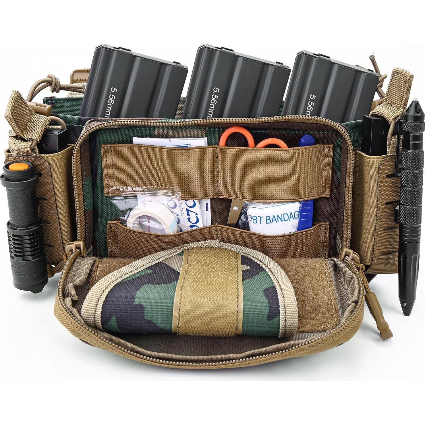 Chaleco Táctico MOZETO Nylon Cordura 1000D Bosque 5 Bolsillos