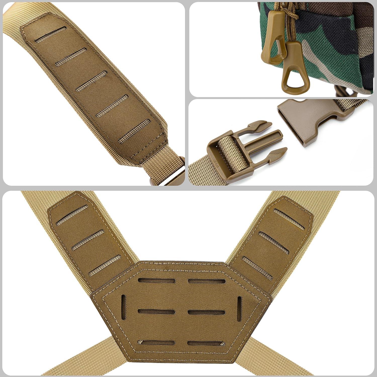 Chaleco Táctico MOZETO Nylon Cordura 1000D Bosque 5 Bolsillos