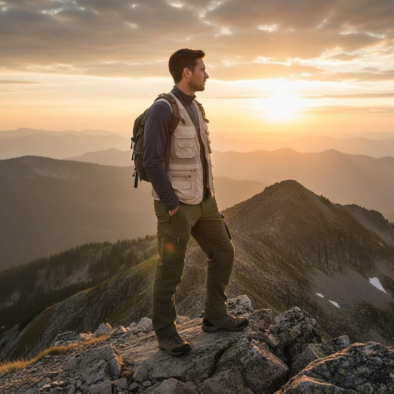 Chaleco de Pesca Transpirable Unisex con Múltiples Bolsillos