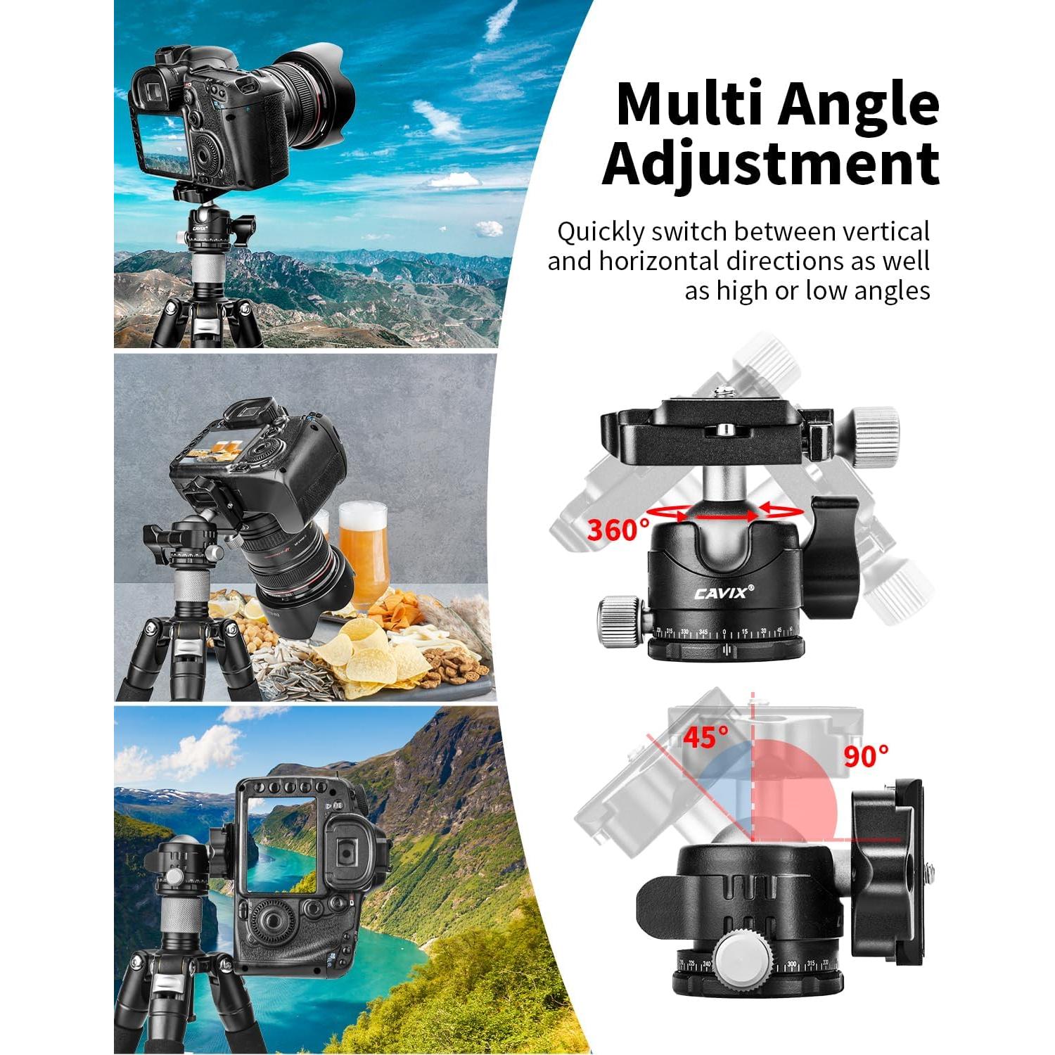 Cabeza de Trípode CAVIX H-29S con Placa Rápida 10kg