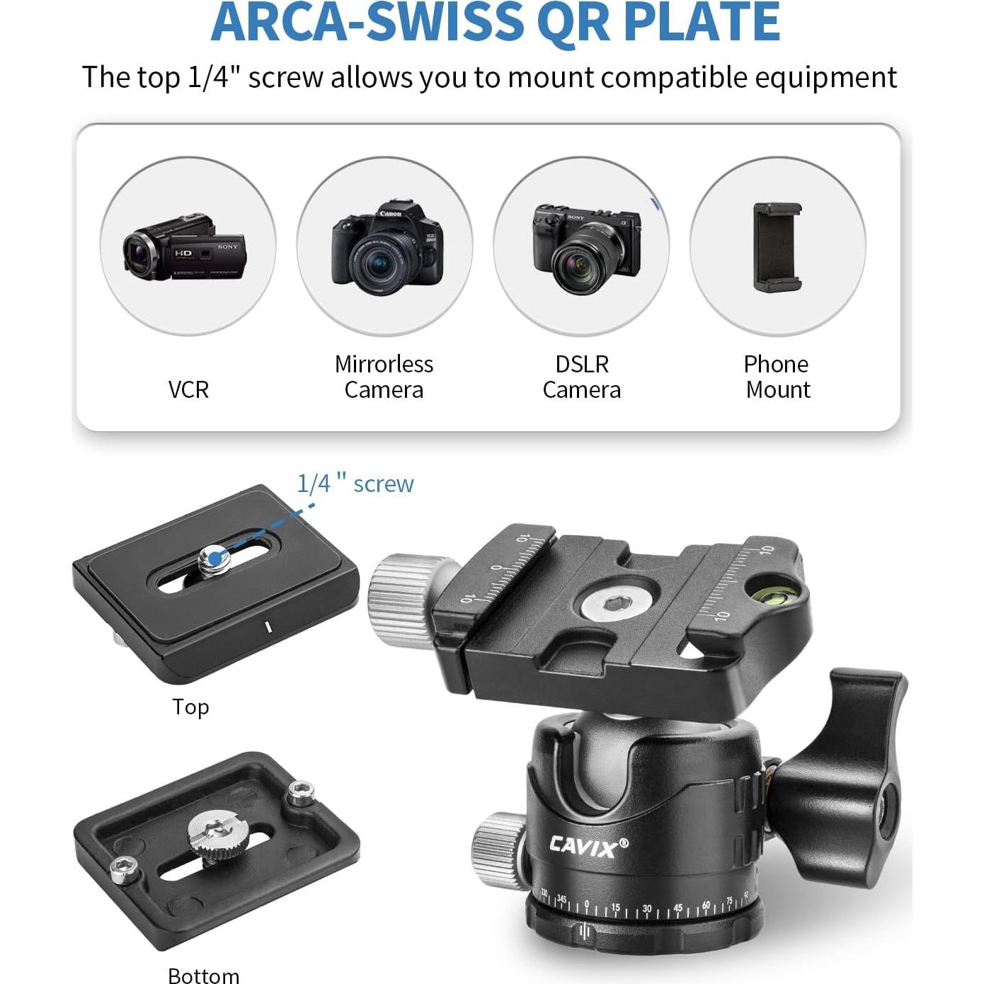 Cabeza de Trípode CAVIX H-29S con Placa Rápida 10kg