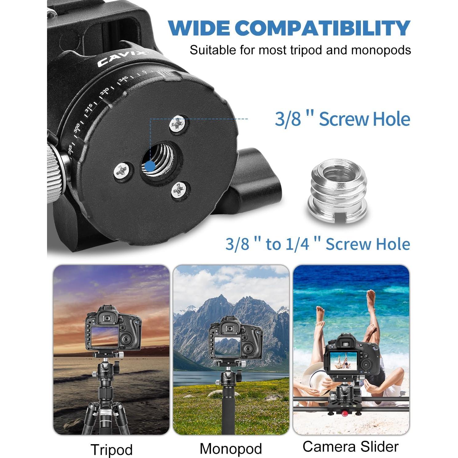 Cabeza de Trípode CAVIX H-29S con Placa Rápida 10kg