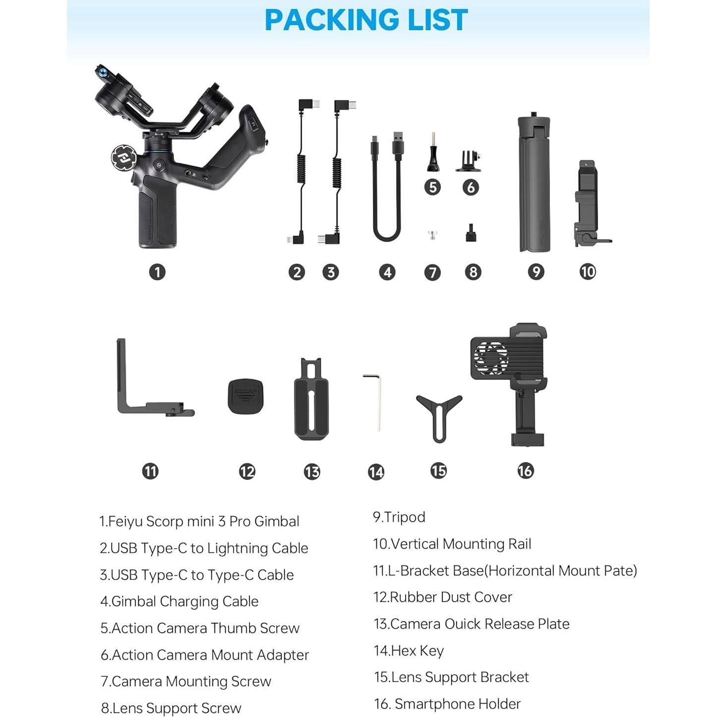 Estabilizador de Cardán FeiyuTech SCORP Mini 3 Pro 2kg