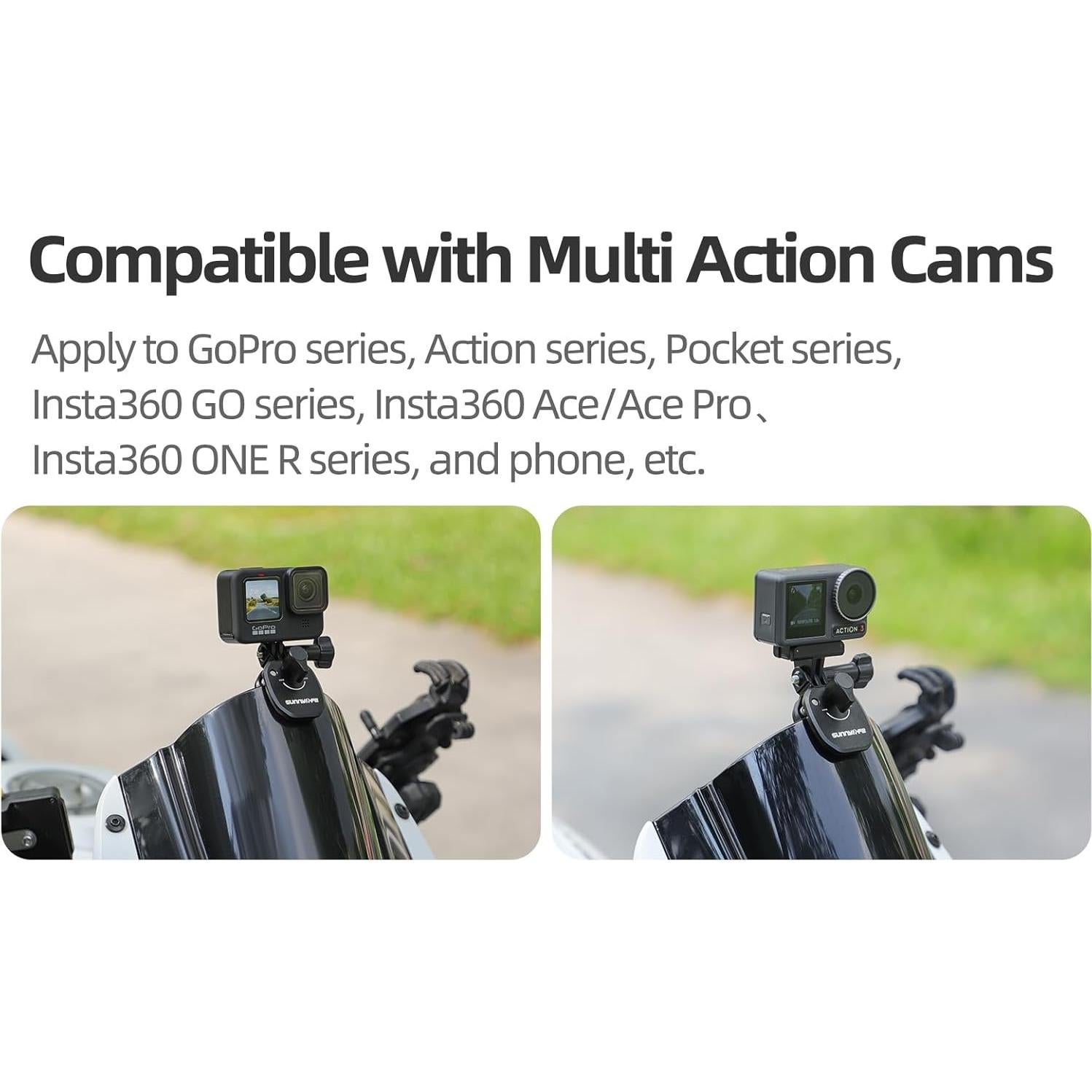 Soporte Fijo para Cámara de Acción LIBOQIAO Parabrisas Motocicleta