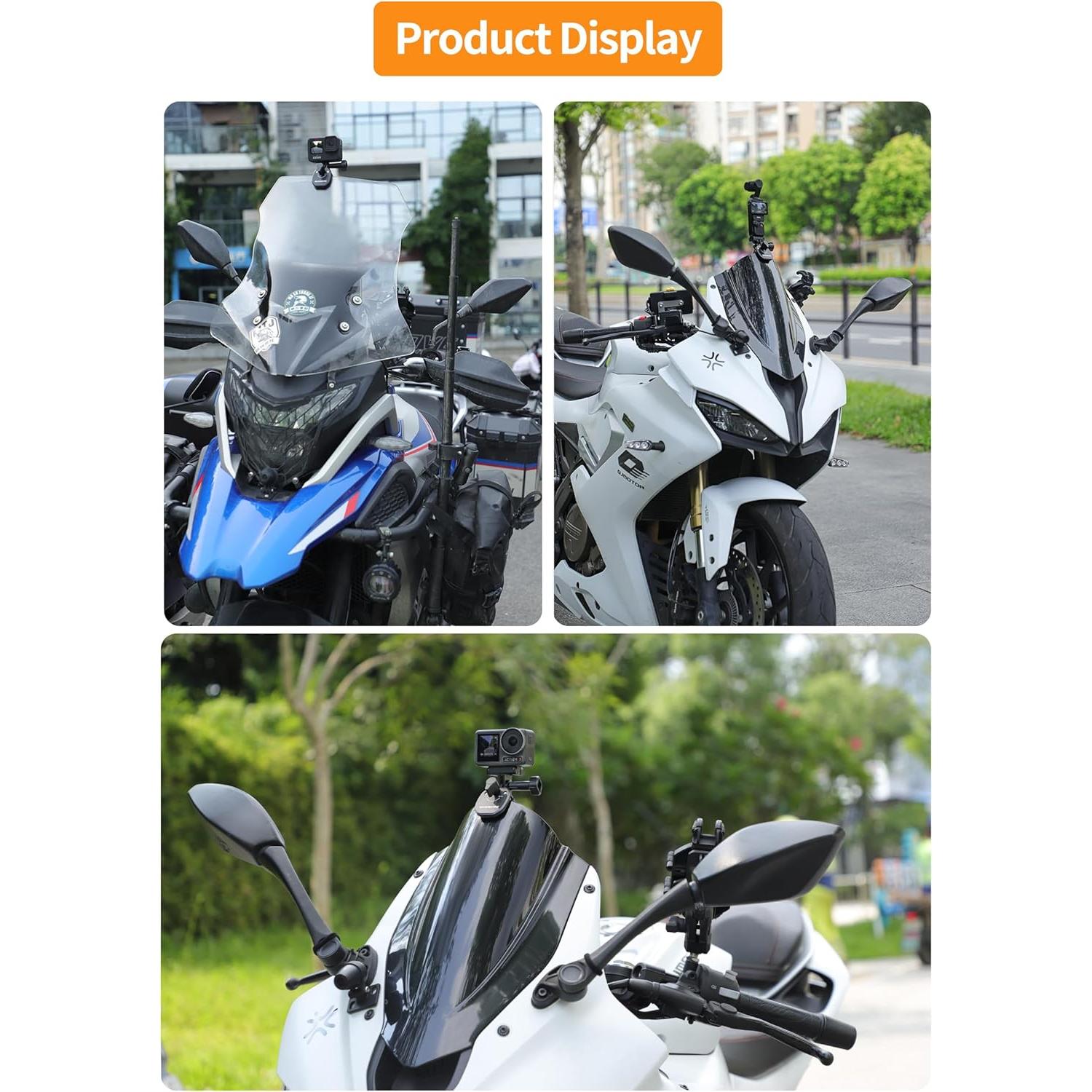 Soporte Fijo para Cámara de Acción LIBOQIAO Parabrisas Motocicleta