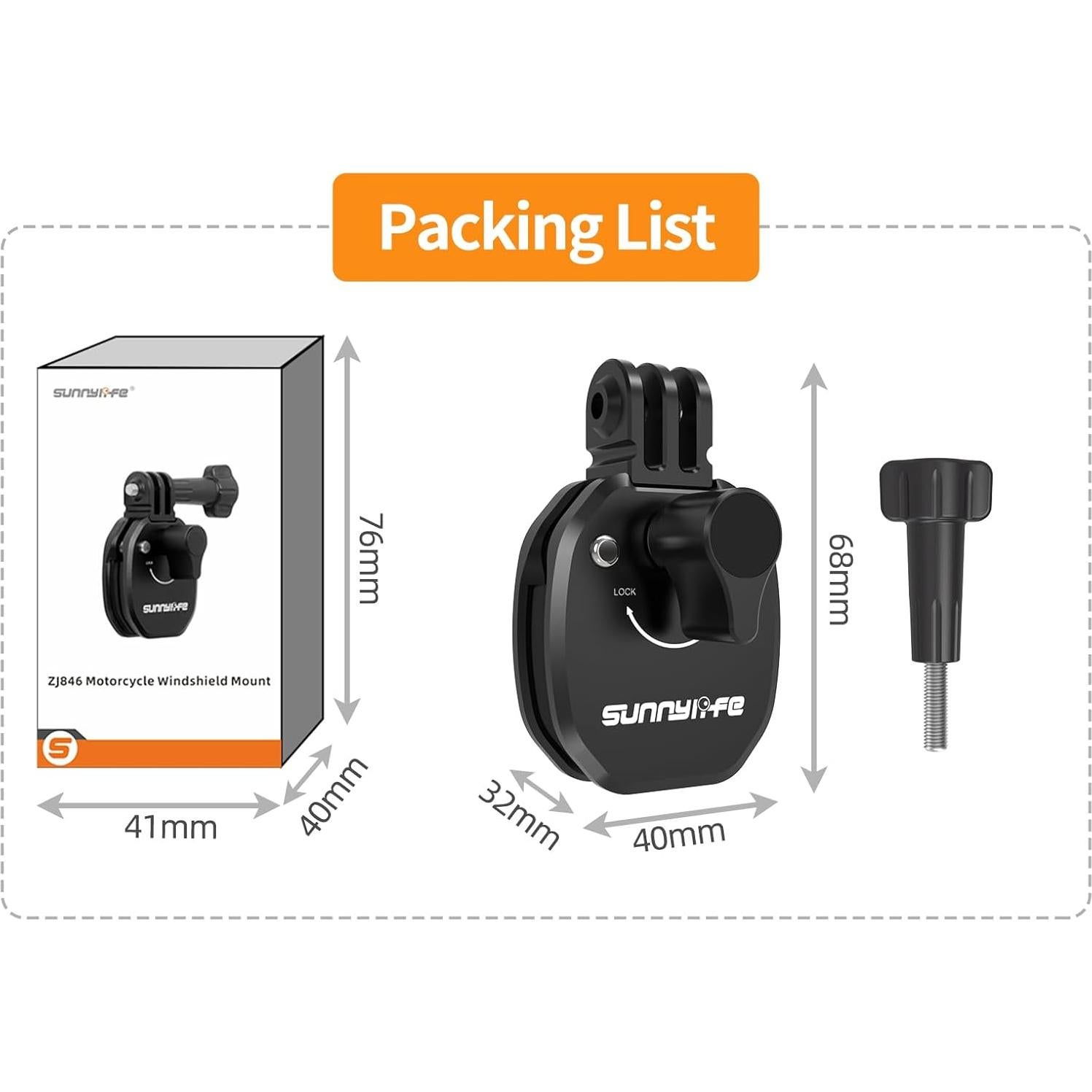 Soporte Fijo para Cámara de Acción LIBOQIAO Parabrisas Motocicleta